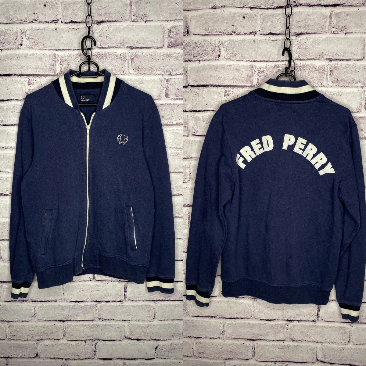 Men's Fred Perry bomber jacket big logo Size S