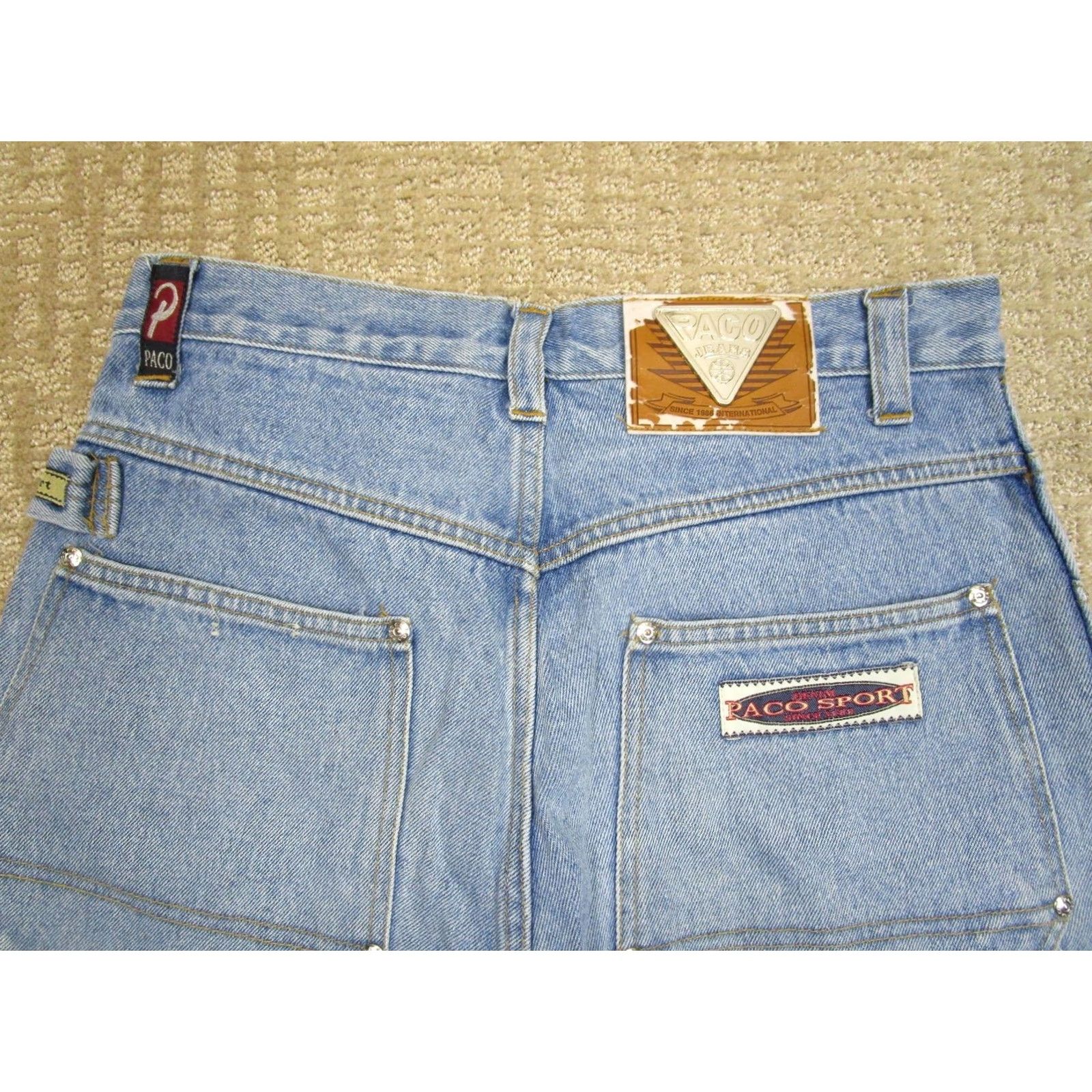 Vintage VINTAGE Paco Jeans Shorts Mens 32 Denim Carpenter Hammer Loop Button Fly 90s Shorts Mens 32 Denim Blue 90s Pacos Grunge Hip Hop Bermuda Pocket Mens Size US 32 / EU 48 - 4 Thumbnail