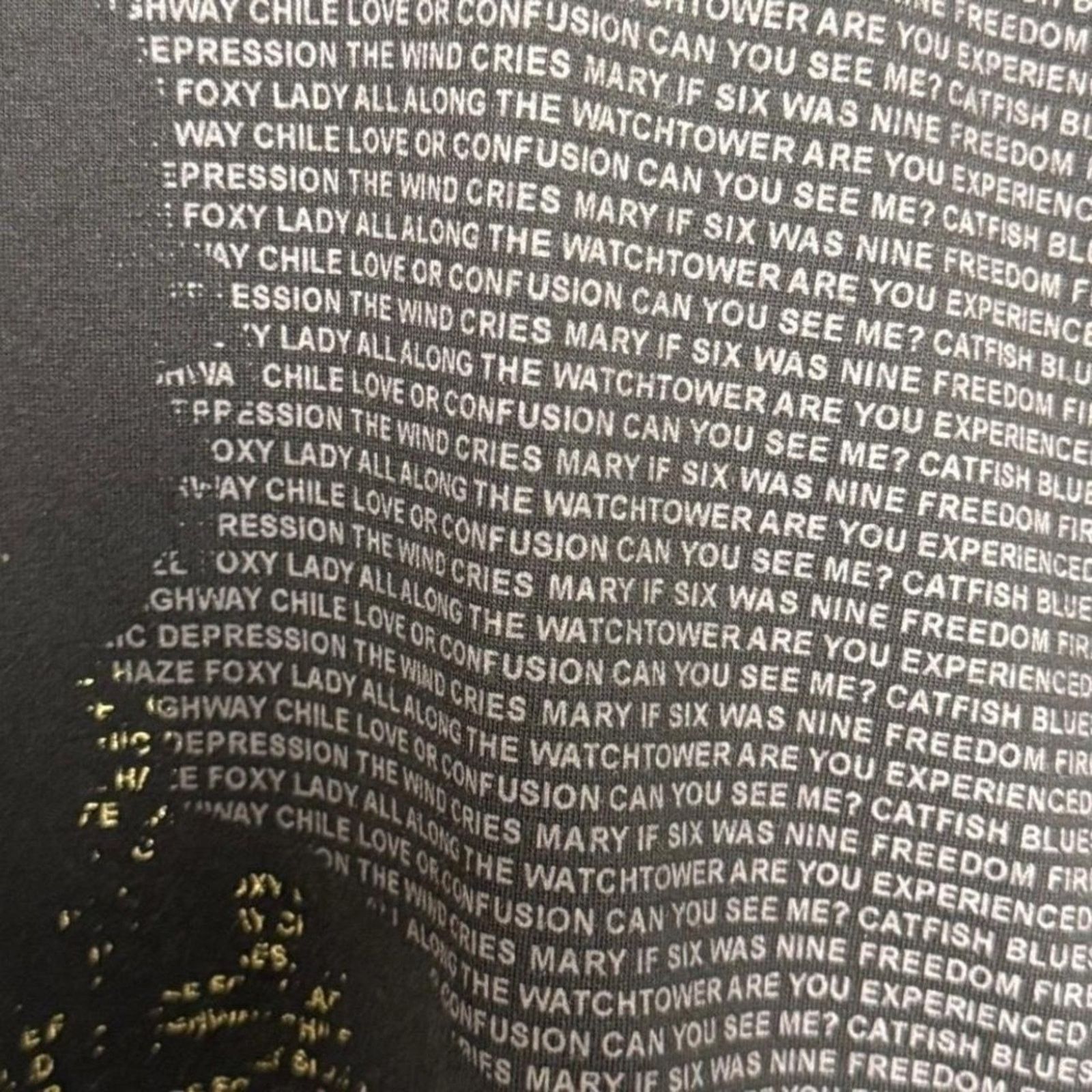 Jimi Hendrix Rock & Roll Icons Jimi Hendrix Text Portrait Tee L NWOT Size US L / EU 52-54 / 3 - 4 Thumbnail
