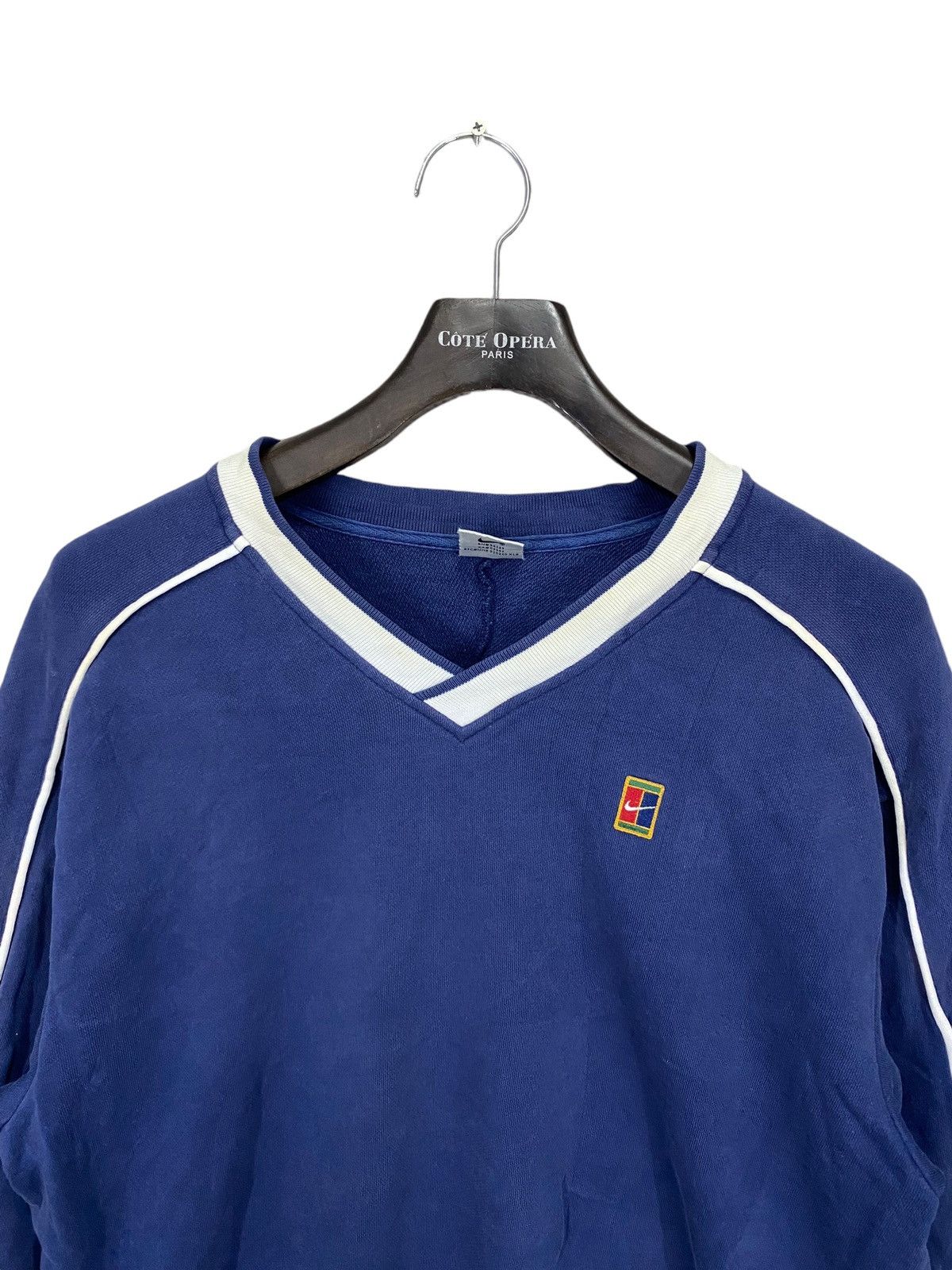 Nike × Vintage Vintage 90s nike court sweatshirt v neck pullover Size US M / EU 48-50 / 2 - 4 Thumbnail