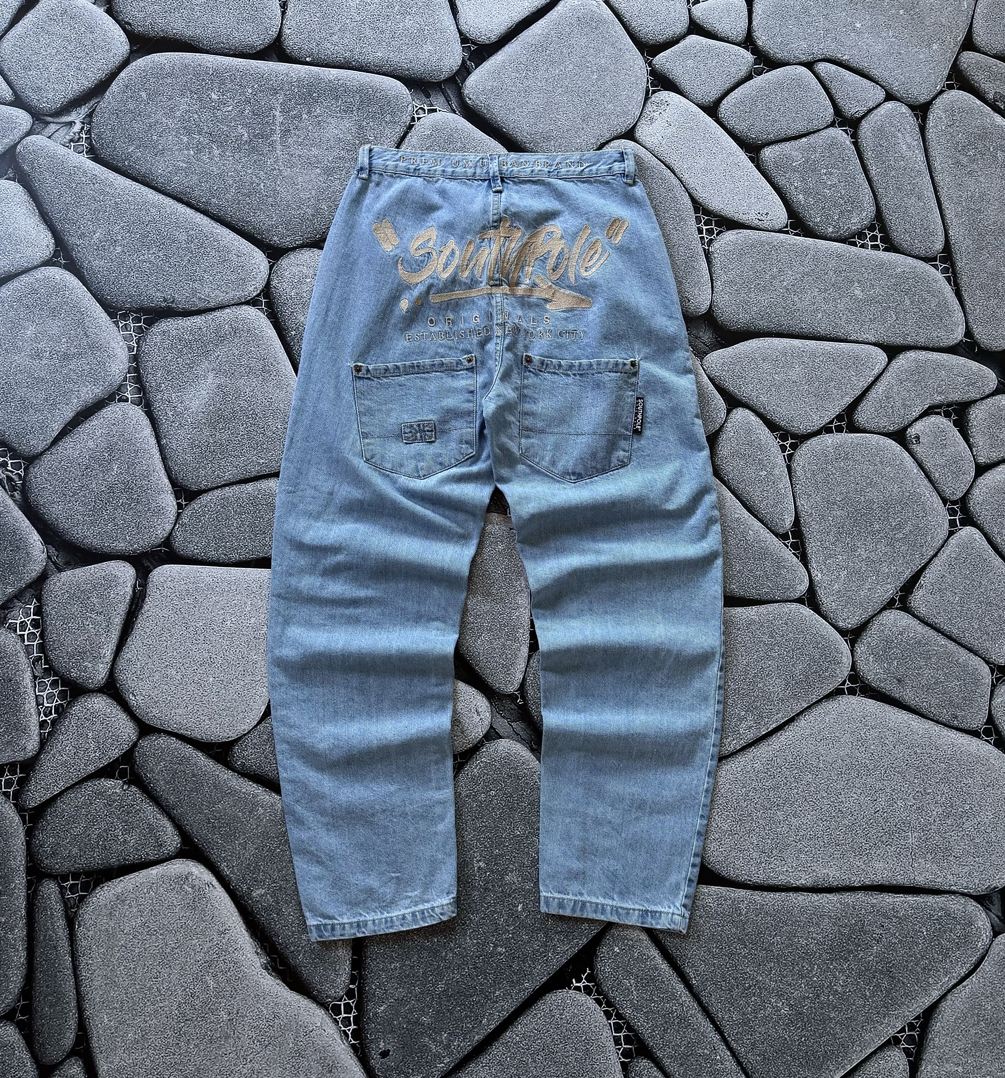 JNCO × Southpole × Vintage SOUTHPOLE BIG LOGO EMBROIDERED BAGGY DENIM PANT Y2K JEANS Size US 30 / EU 46 - 1 Thumbnail