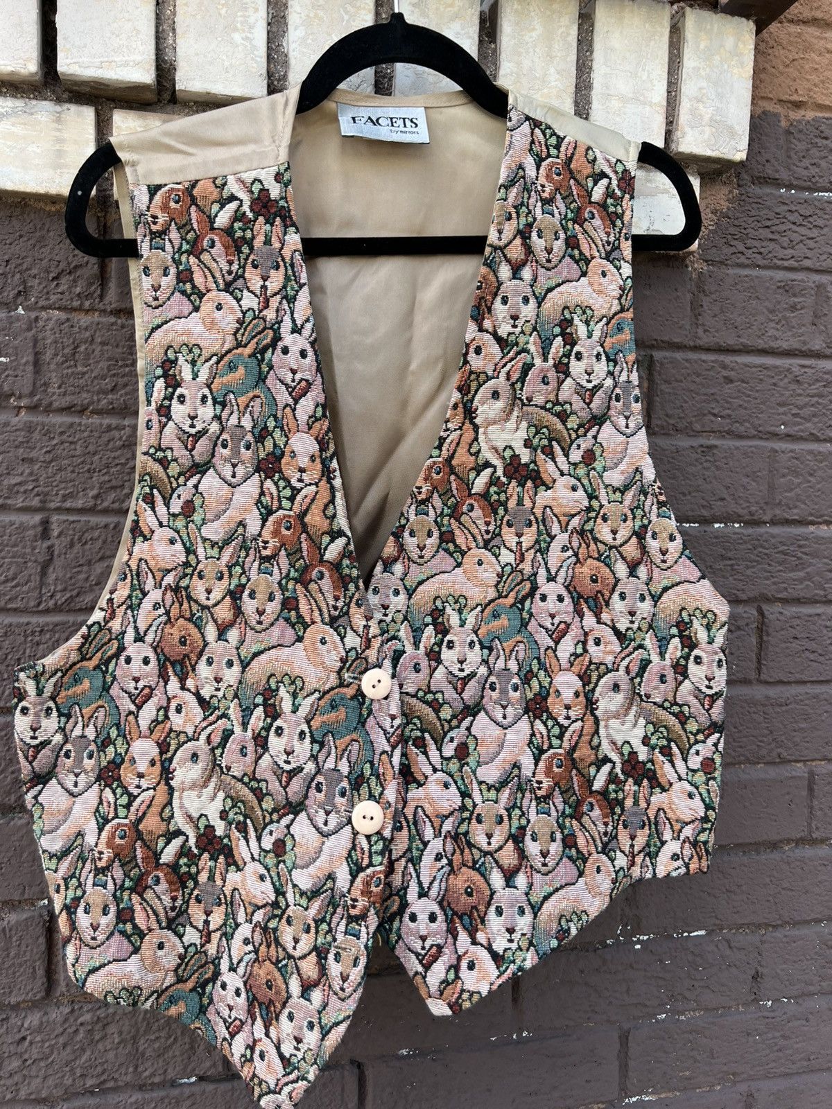 Vintage 80’s 90’s VTG Vintage Facets Mirror Bunny Rabbit Retro Vest Size L / US 10 / IT 46 - 6 Thumbnail