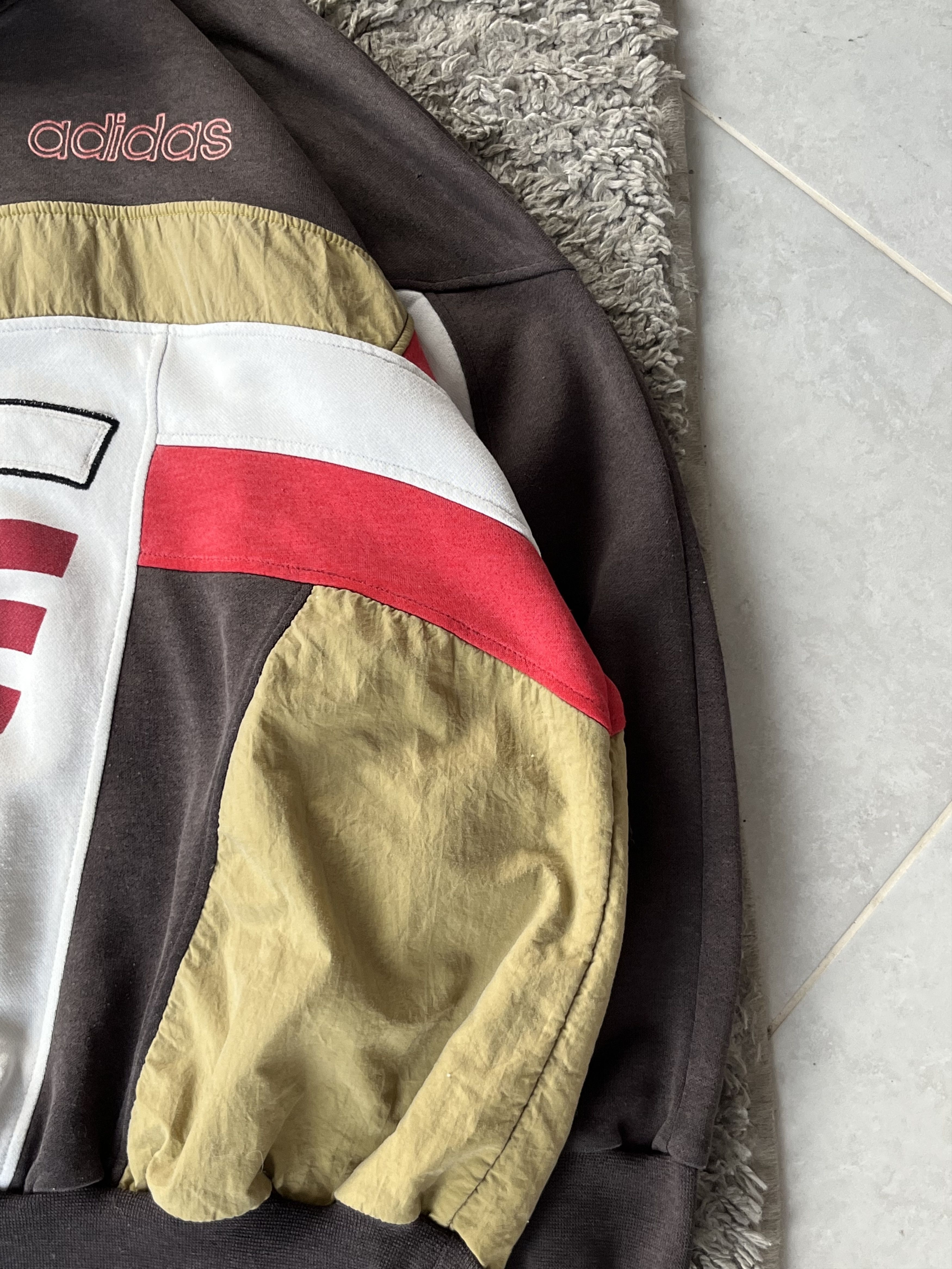 Adidas Vintage Adidas Nylon Insert BIG LOGO 1/3 Zip Streetwear Size US L / EU 52-54 / 3 - 4 Thumbnail