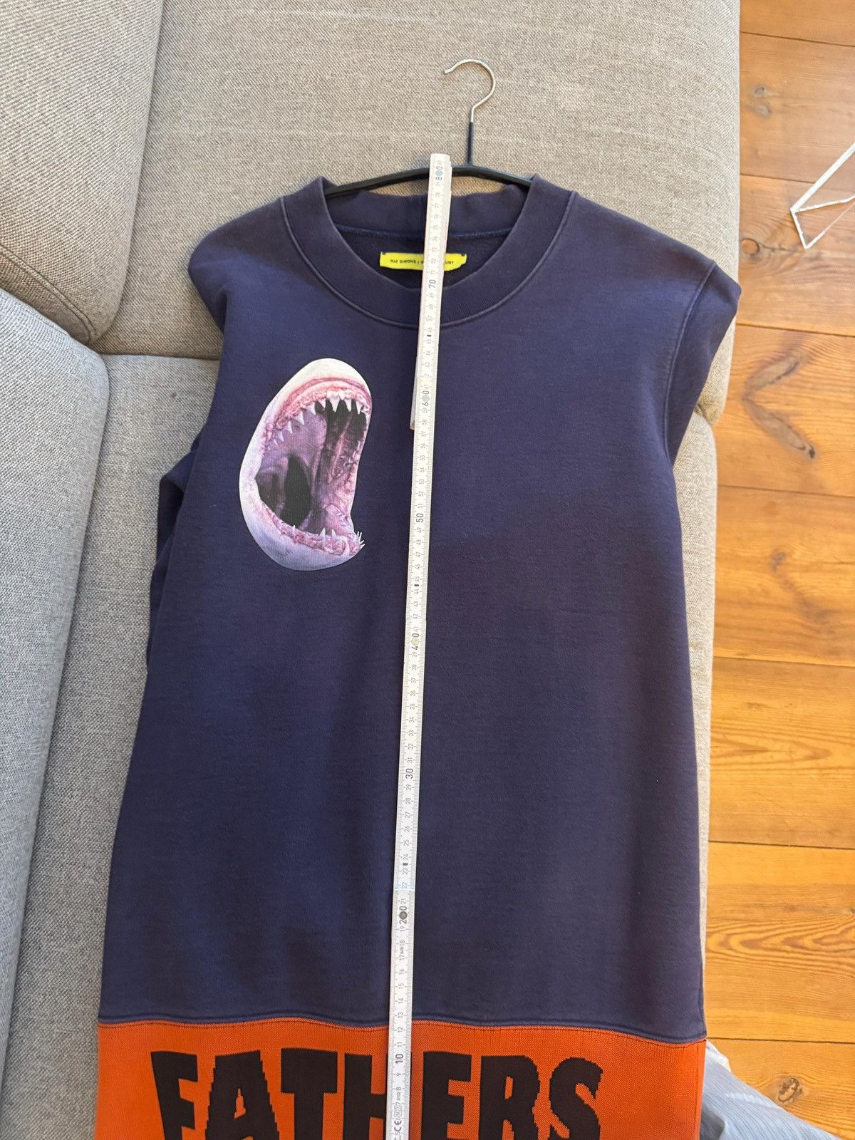 Raf Simons × Sterling Ruby Fathers // Abus lang shark bite sweater with text ribbing Size US XL / EU 56 / 4 - 11 Thumbnail