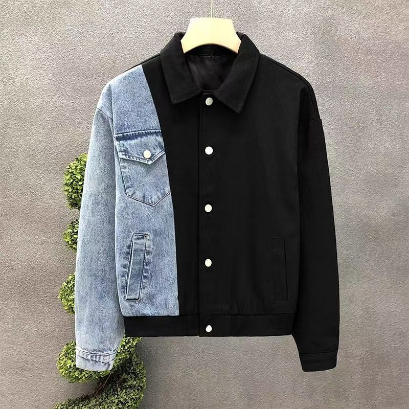 Vintage Black & Blue Asymmetrical Denim Patchwork Jacket Size US M / EU 48-50 / 2 - 1 Thumbnail