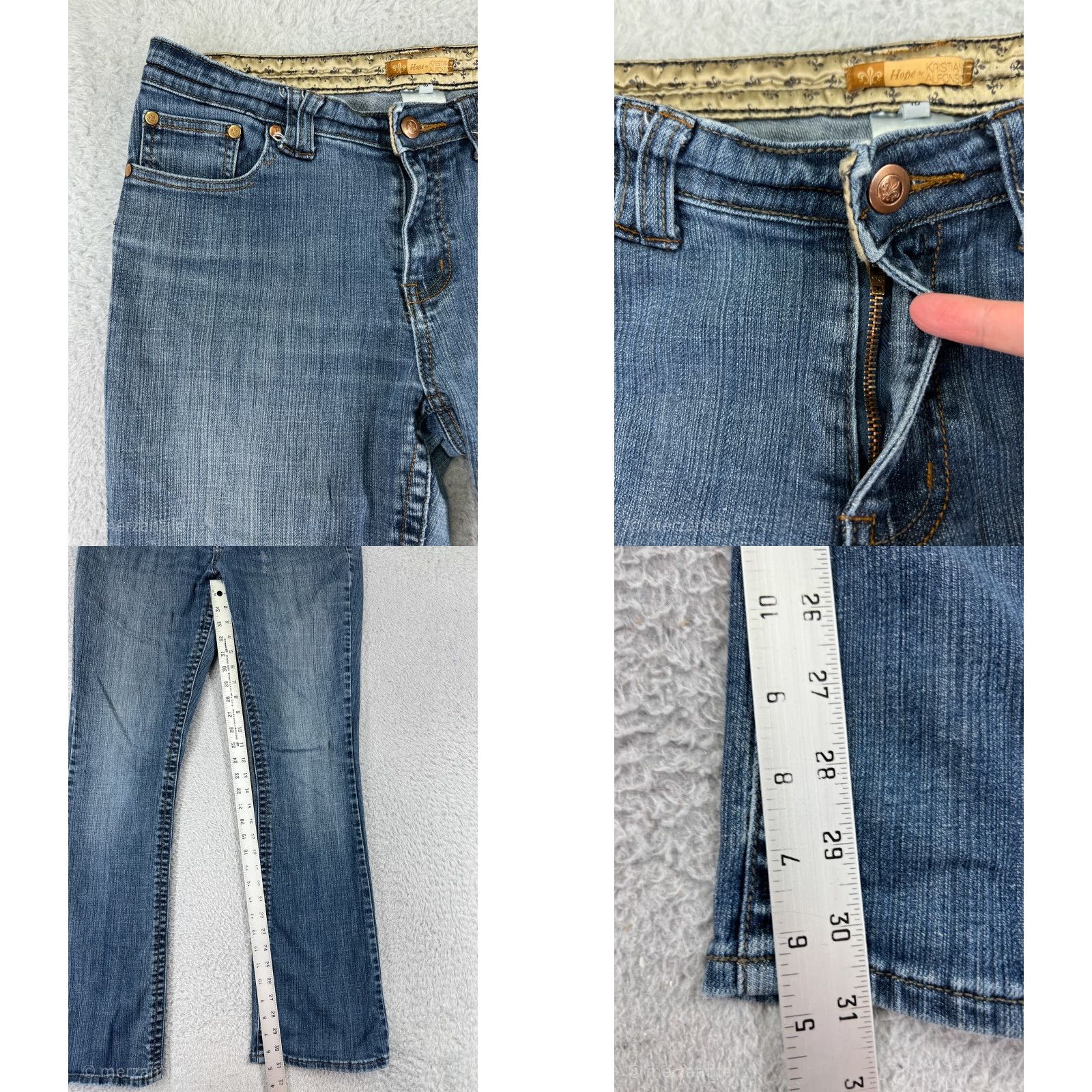 Hope Hope Jeans Bootcut 10 Blue Denim 5-Pocket Stretch Regular Womens Size 32" / US 10 / IT 46 - 8 Thumbnail