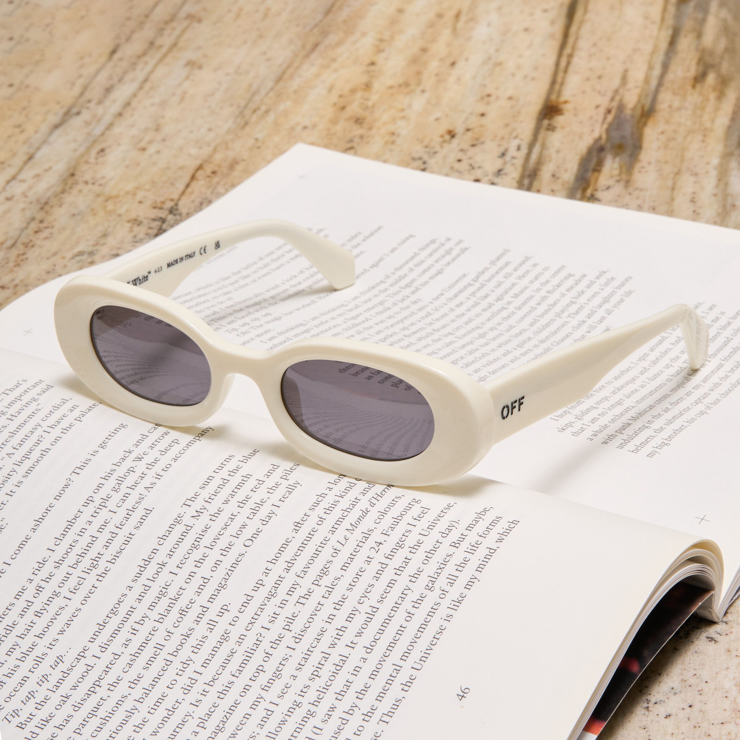 OFF WHITE Amalfi Oval-Frame Sunglasses WHITE - Main Image