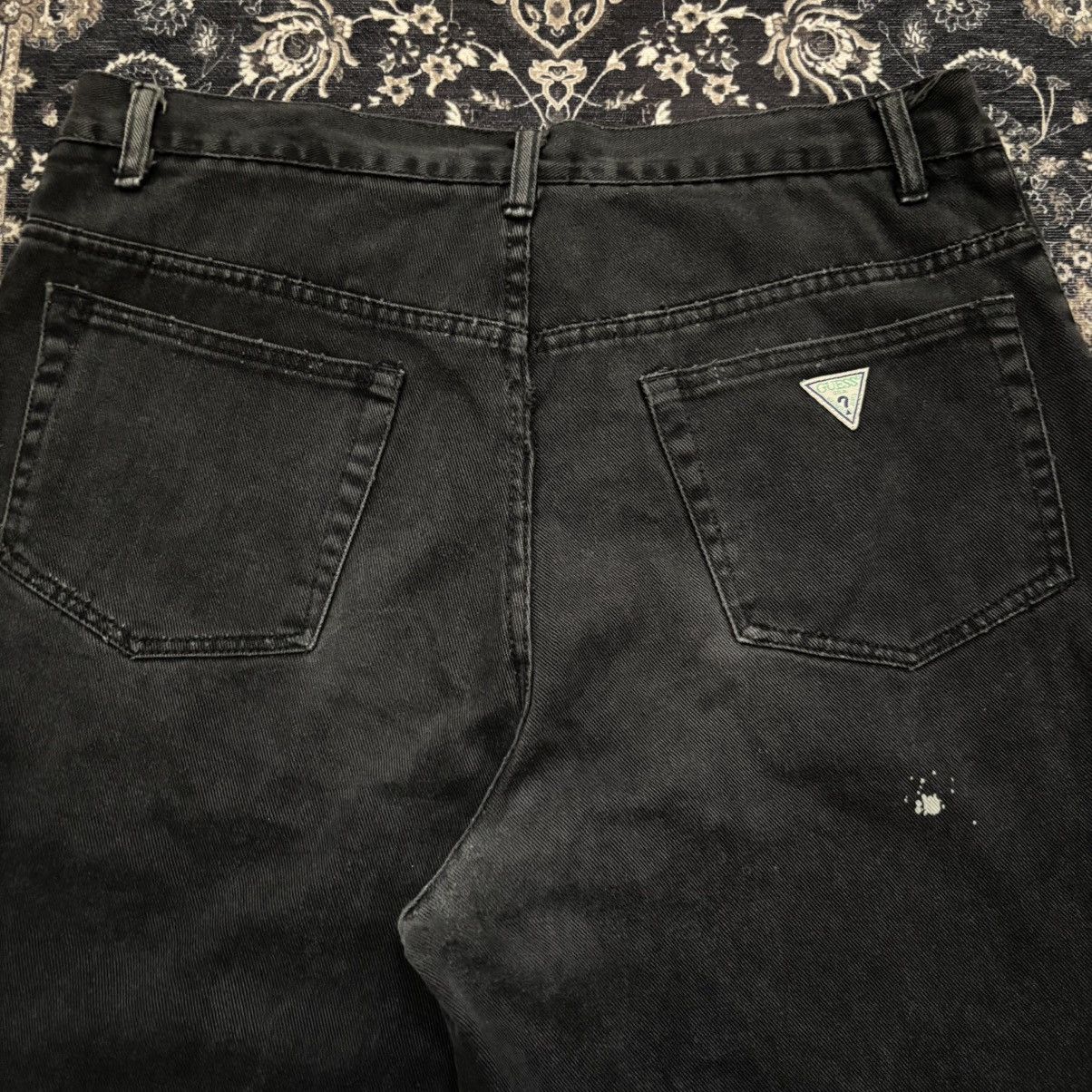 Guess Vintage Guess Jeans Black Wide Leg Baggy Jorts Size US 36 / EU 52 - 6 Thumbnail
