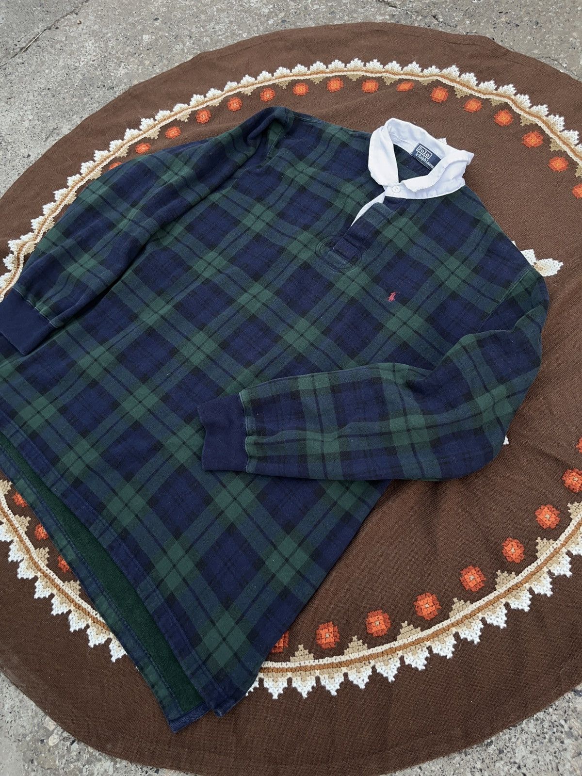 Polo Ralph Lauren Vintage 90s Polo Ralph Lauren Oversized Rugby Long Sleeve Size US XL / EU 56 / 4 - 3 Thumbnail