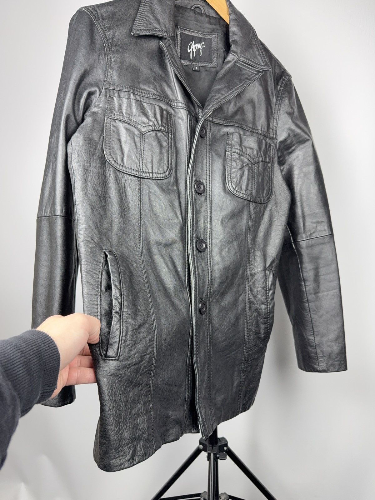 Japanese Brand Avant Garde Biker Gipsy Leather Jacket Button Up Minimalist Size US S / EU 44-46 / 1 - 4 Thumbnail