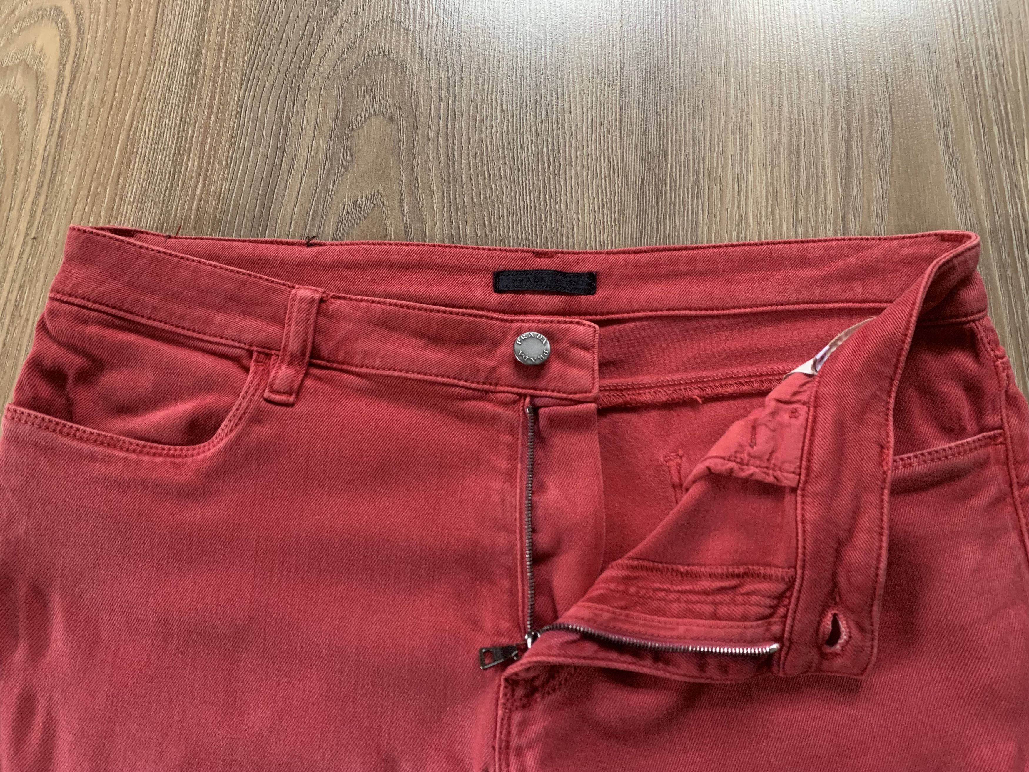 Prada Prada Milano Womens Vintage Red Skinny Jeans Size 31" - 6 Thumbnail