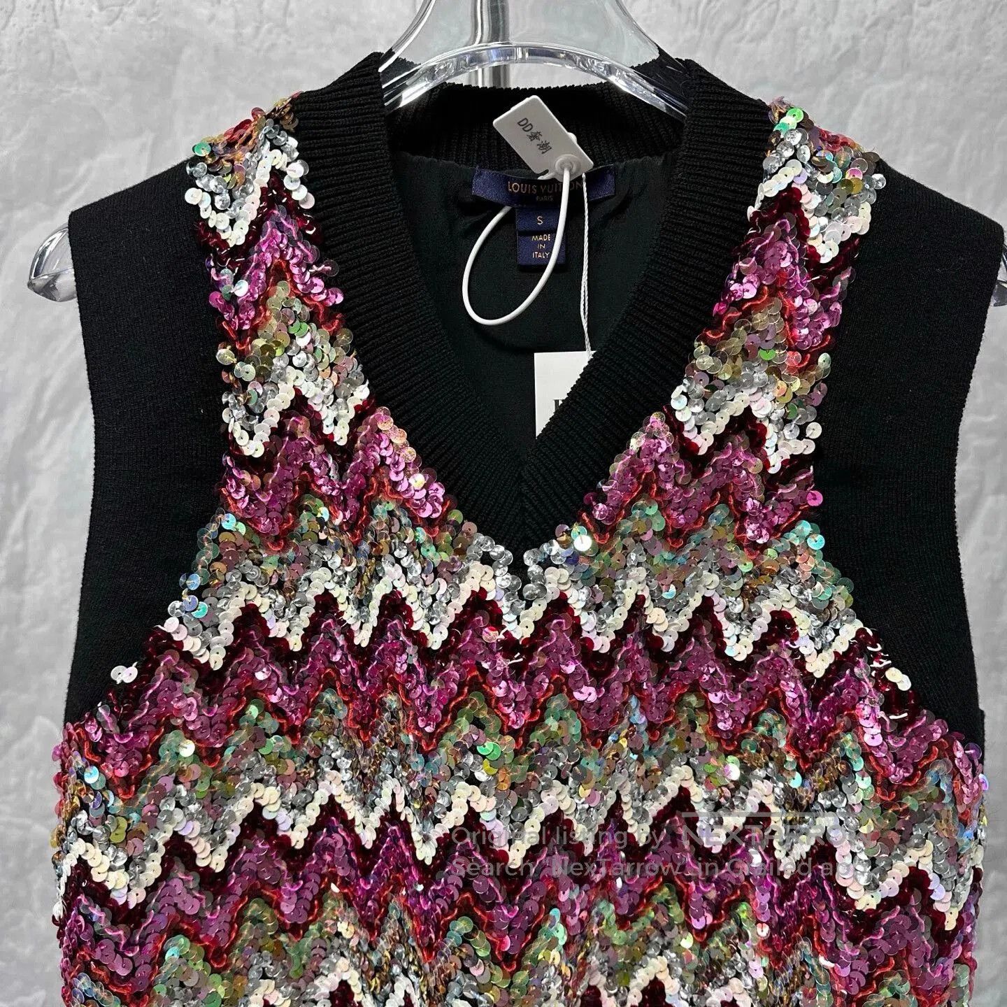 Louis Vuitton vibrant sequined wool vest by louis vuitton. Size S / US 4 / IT 40 - 2 Thumbnail