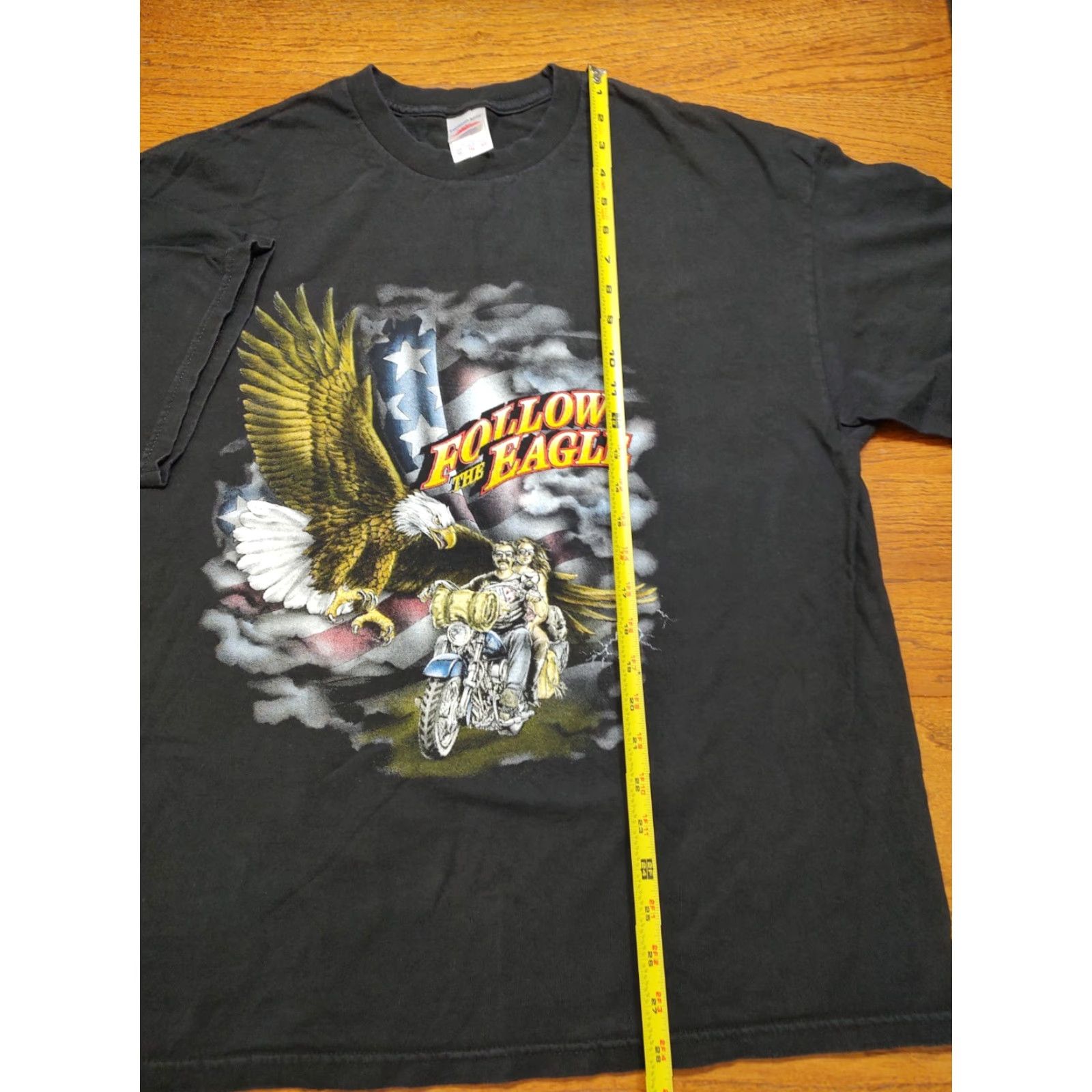 Vintage VINTAGE Tennessee River T-Shirt Mens Black Graphic Biker Follow the Eagle Motorcycle Shirt Adult Large Crew Neck Short Sleeve Cotton Size US L / EU 52-54 / 3 - 5 Thumbnail