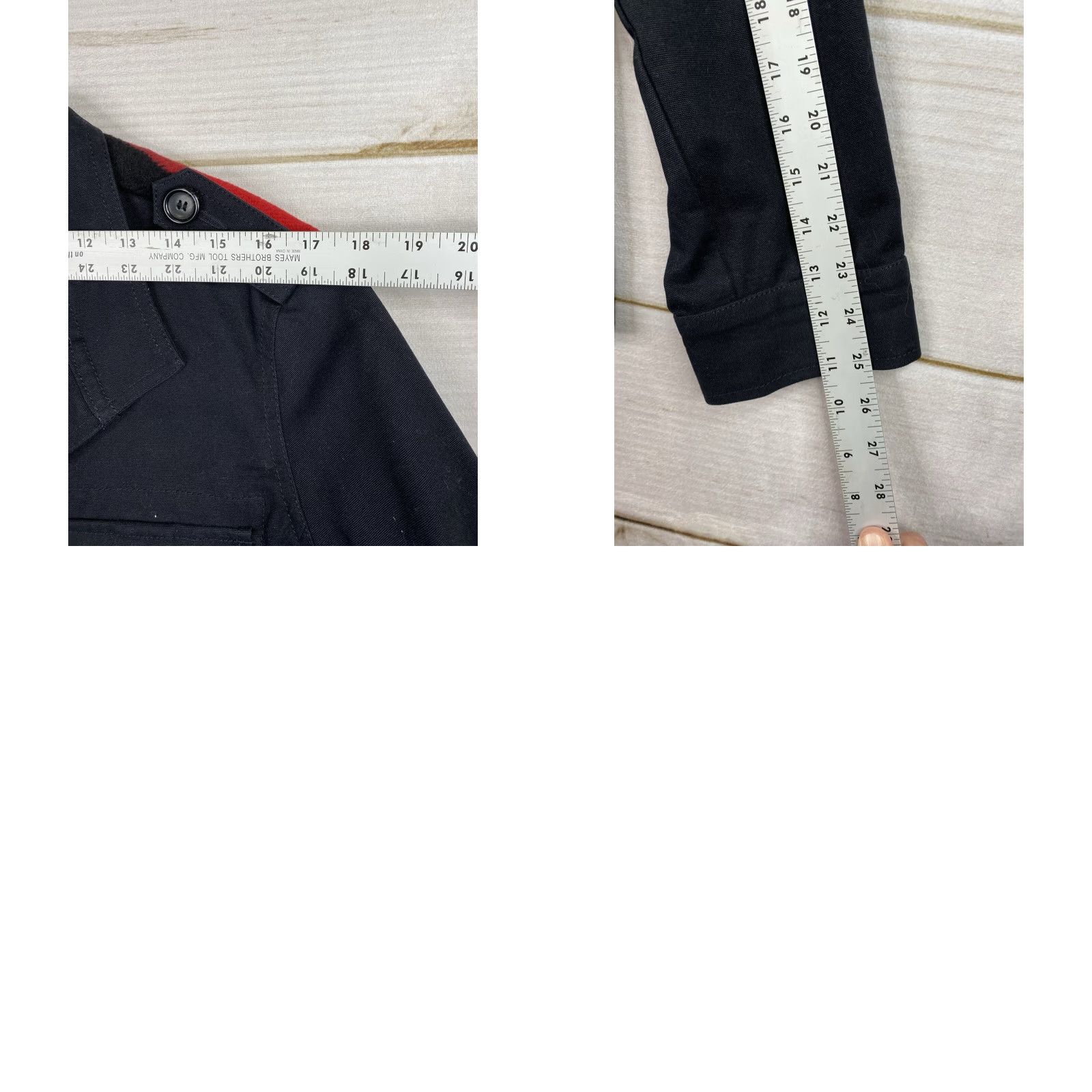 Lucky Brand Lucky Brand Jacket Womens L Black Red Mixed Media Buffalo Plaid Checkered Twill Denim Wool Full Zip Button Casual Fall Spring Winter Womens M/L Size L / US 10 / IT 46 - 9 Thumbnail