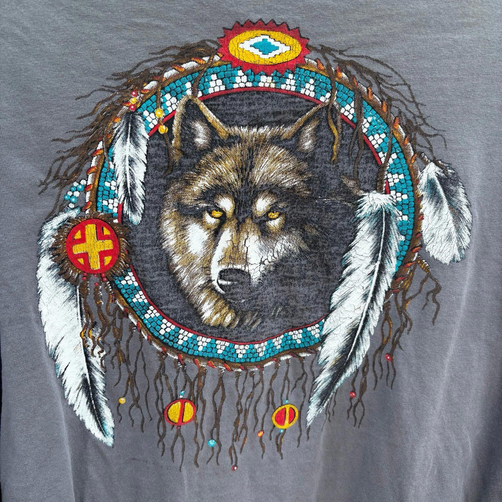 AAA Vintage 90s Wolf T-shirt Size US XL / EU 56 / 4 - 1 Thumbnail
