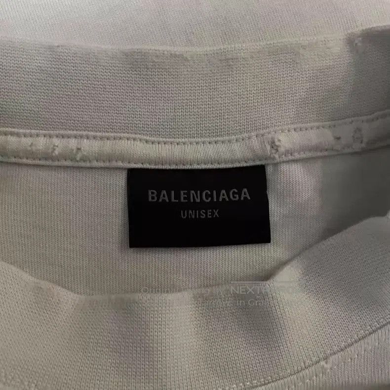 Balenciaga Balenciaga White dissolved letter logo round neck short-sl Size US S / EU 44-46 / 1 - 3 Thumbnail