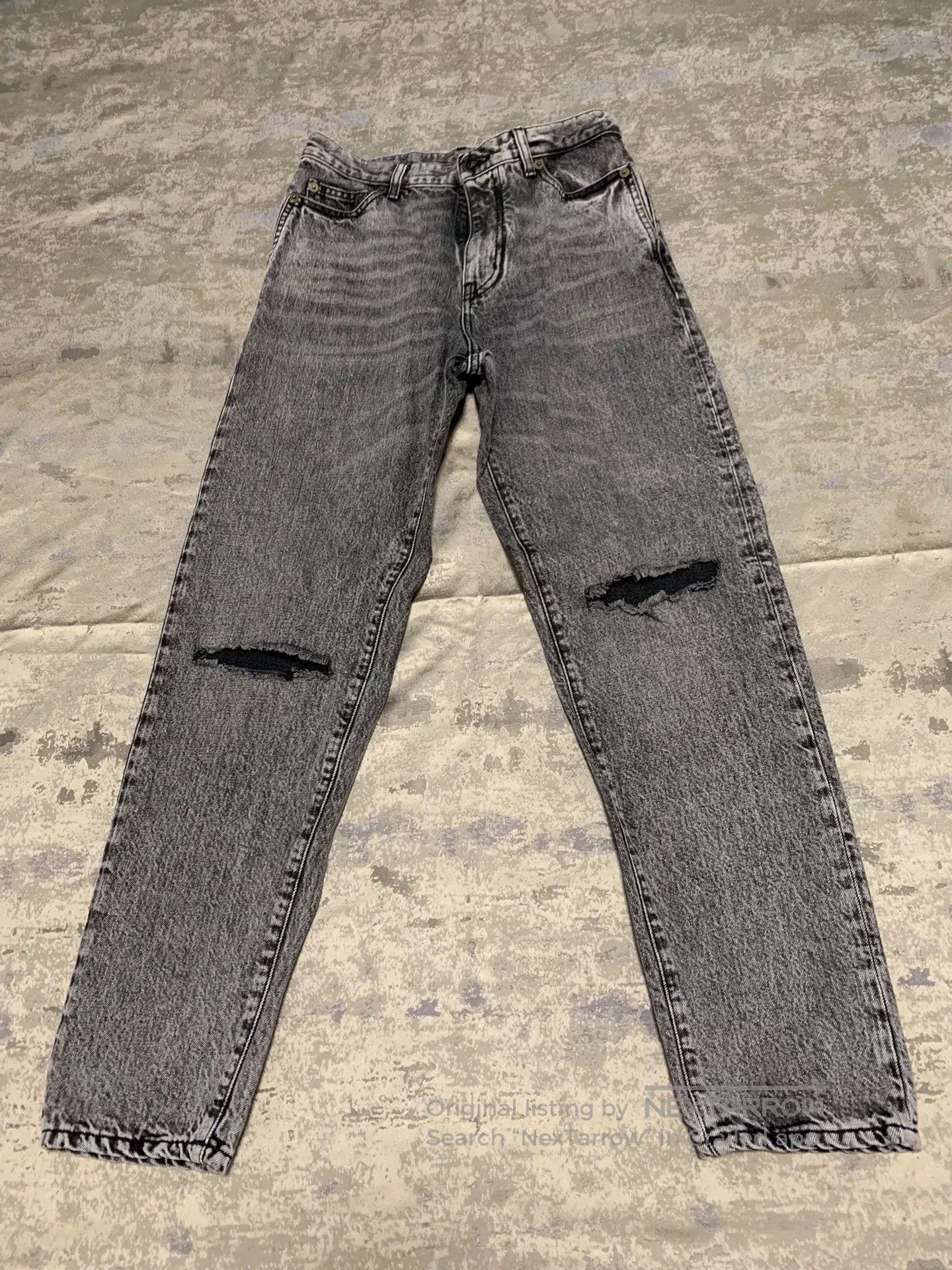 Saint Laurent Paris Saint Laurent Gray Distressed Jeans. Size 27" / US 4 / IT 40 - 1 Thumbnail