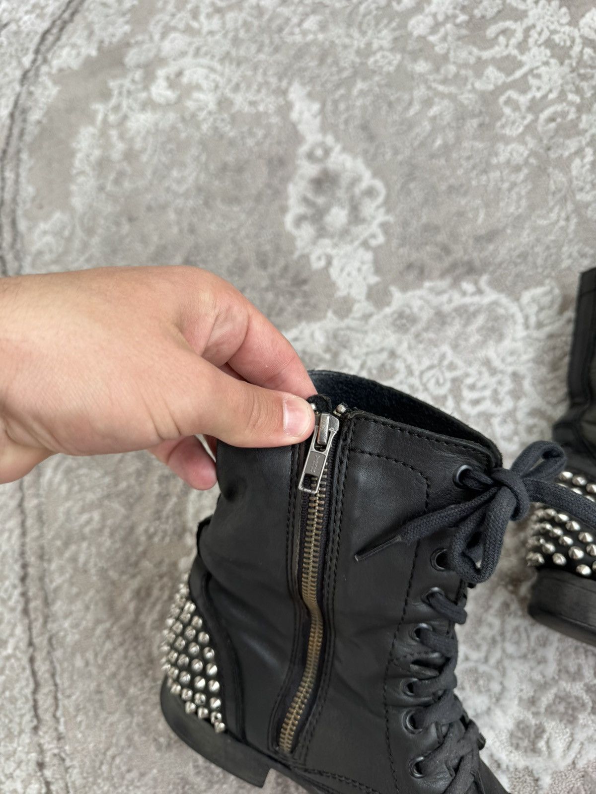 Japanese Brand Vintage AS 98 Zip Ankle Rick Owens Style Leather Biker Boots Size US 5.5 / EU 38 - 5 Thumbnail