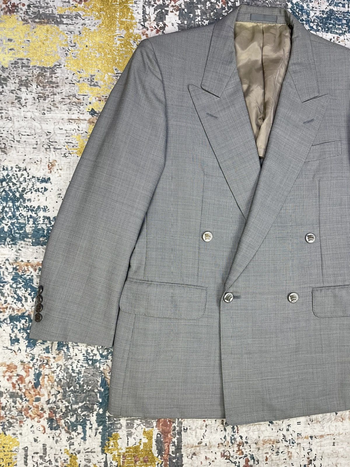 Burberry Vintage Burberrys Monogram Button Peak Lapel Blazer Size US M / EU 48-50 / 2 - 3 Thumbnail