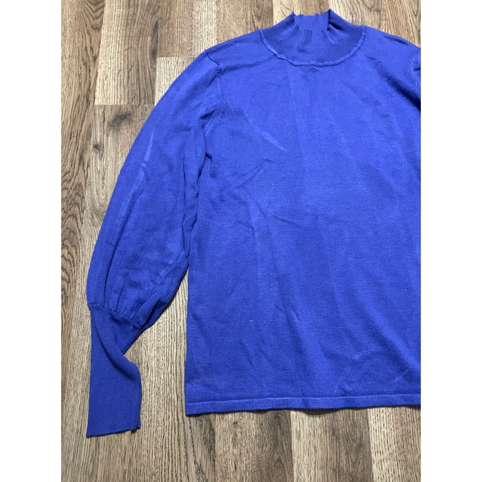 Vintage Erin London Sweater Women’s Large Blue Pullover Mock Neck Casual Knit Pullover London Style Womens Size L Regular Size L / US 10 / IT 46 - 3 Thumbnail