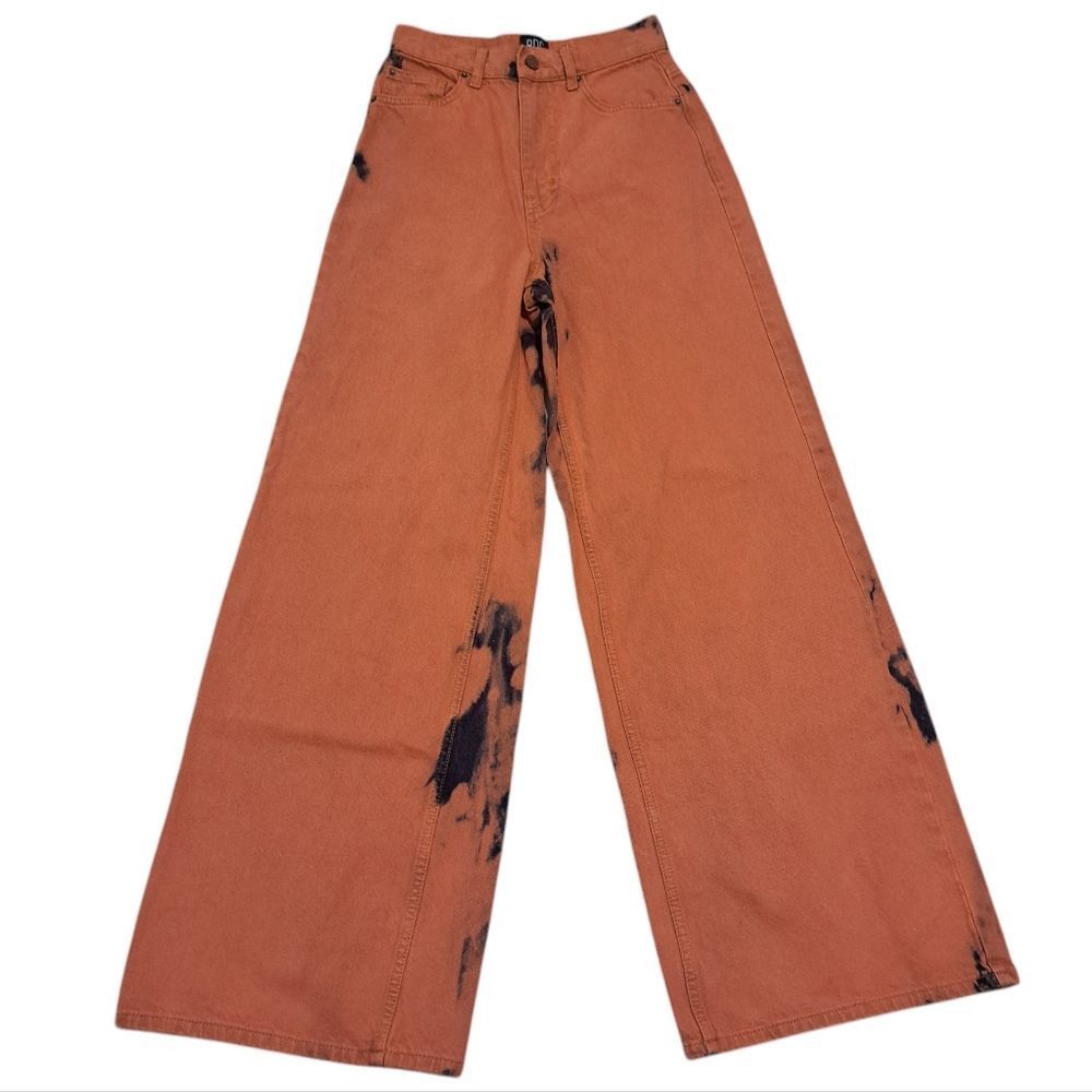 Bdg BDG The A Wide Leg Ombre Acid Wash Grunge Streetwear Baggy Jeans Size 26 Orange Size 26" / US 2 / IT 38 - 5 Thumbnail