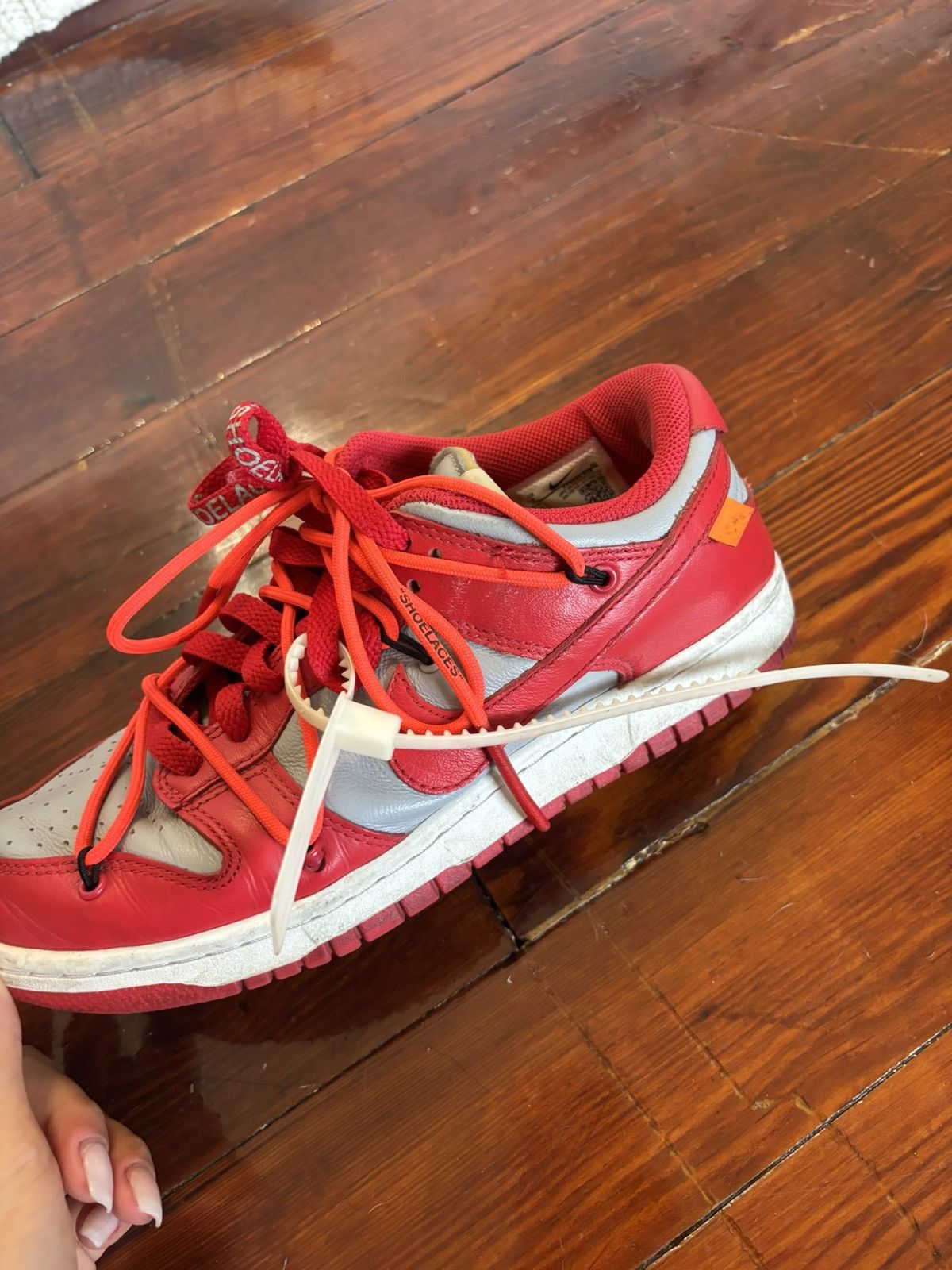Nike × Off-White OFF-WHITE X DUNK LOW 'UNIVERSITY RED' Size US 7 / EU 40 - 4 Thumbnail