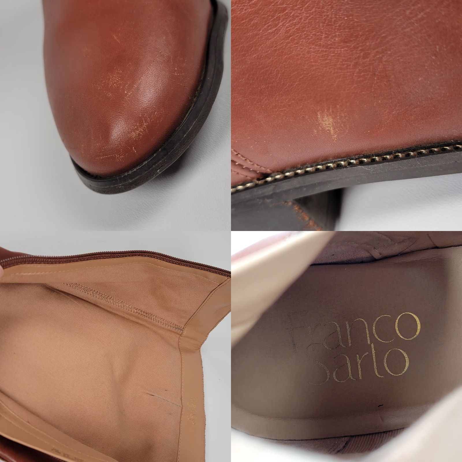 Franco Sarto Franco Sarto Barbara Brown Leather Tall Side Zip Riding Moto Boots Womens 7.5 M Size US 6 / IT 36 - 10 Thumbnail