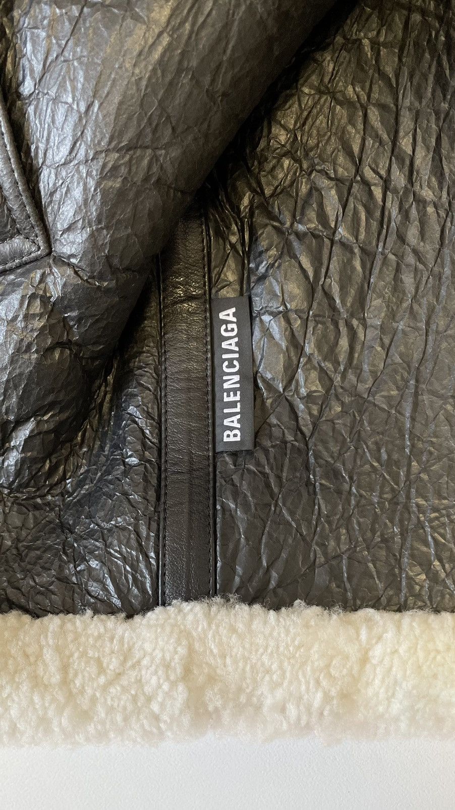 Balenciaga Black Leather ‘Graffiti’ Shearling Jacket Size US M / EU 48-50 / 2 - 14 Thumbnail