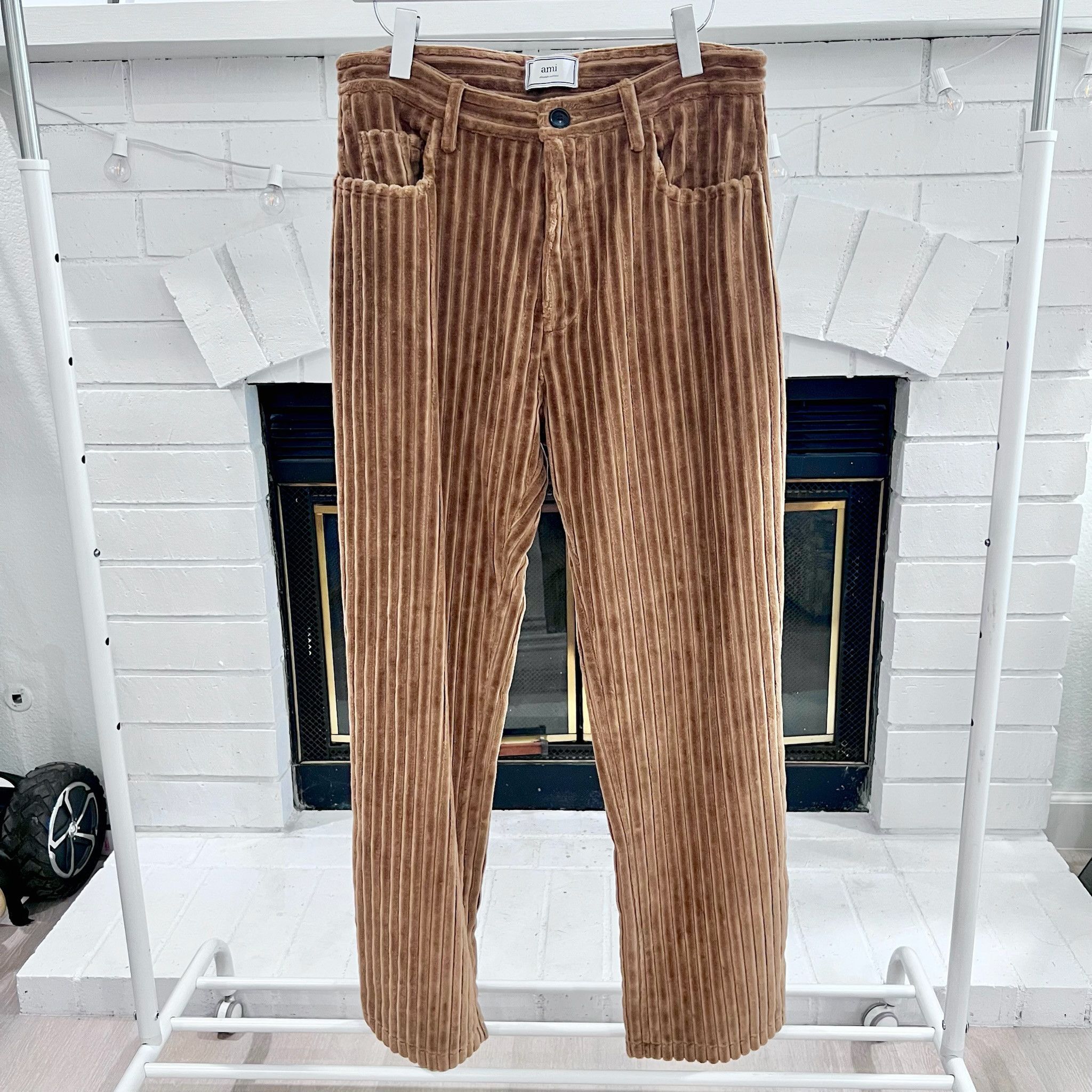 AMI AMI Paris Macro Wale Corduroy Straight Fit Trousers Size US 32 / EU 48 - 1 Thumbnail
