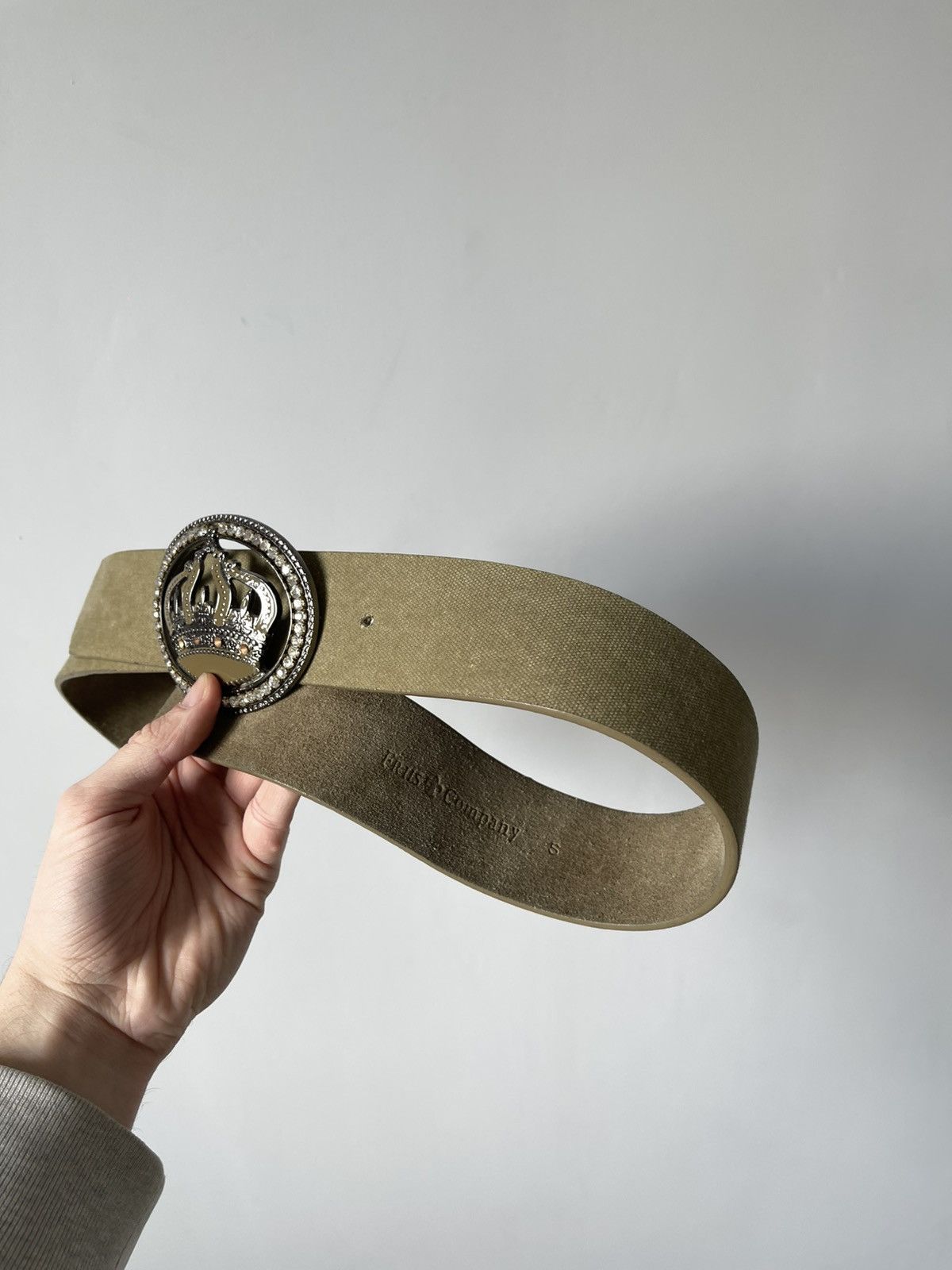 Japanese Brand Vintage 90's Archive Japanese Rhinestones Crown Buckle Belt Size ONE SIZE - 8 Thumbnail