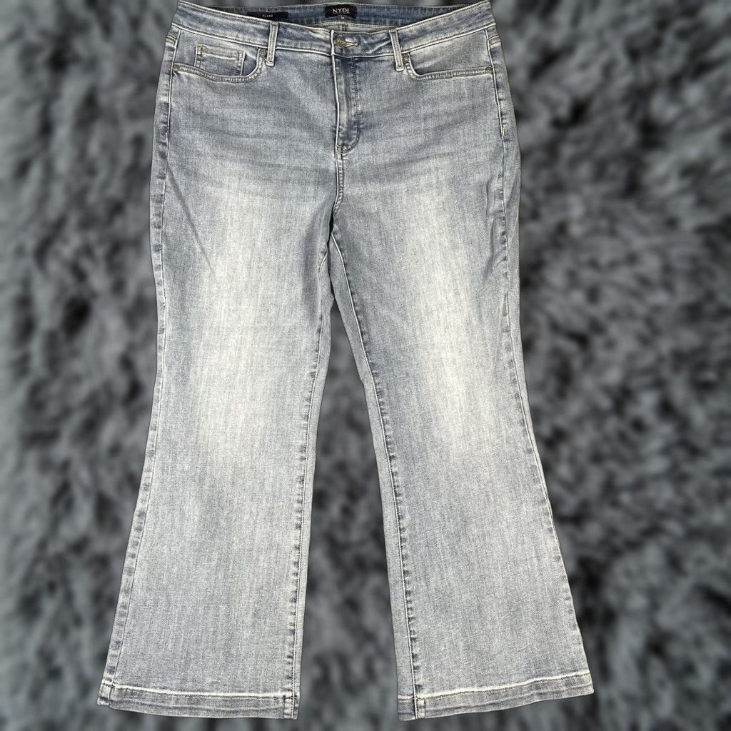 NYDJ NYDJ Jeans Flared Light Wash Size 14 Lift Tuck Technology Afterglow Cotton Blend Women Light blue Size 36" / US 14 / IT 50 - 1 Thumbnail