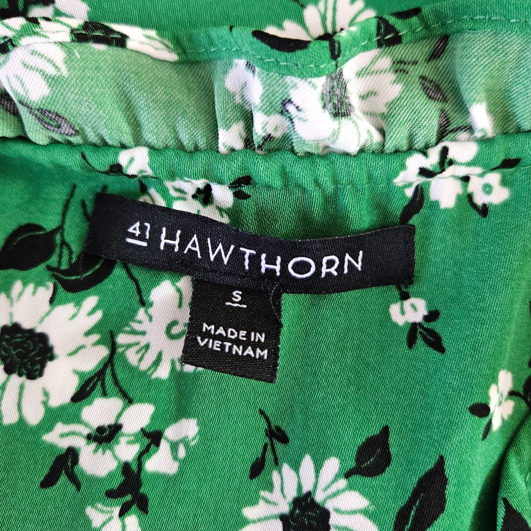 Vintage 41Hawthorn Womens Dress Sz Small Green White Floral Sleeveless V-Neck Knee Length A-Line Womens Size S / US 4 / IT 40 - 5 Thumbnail