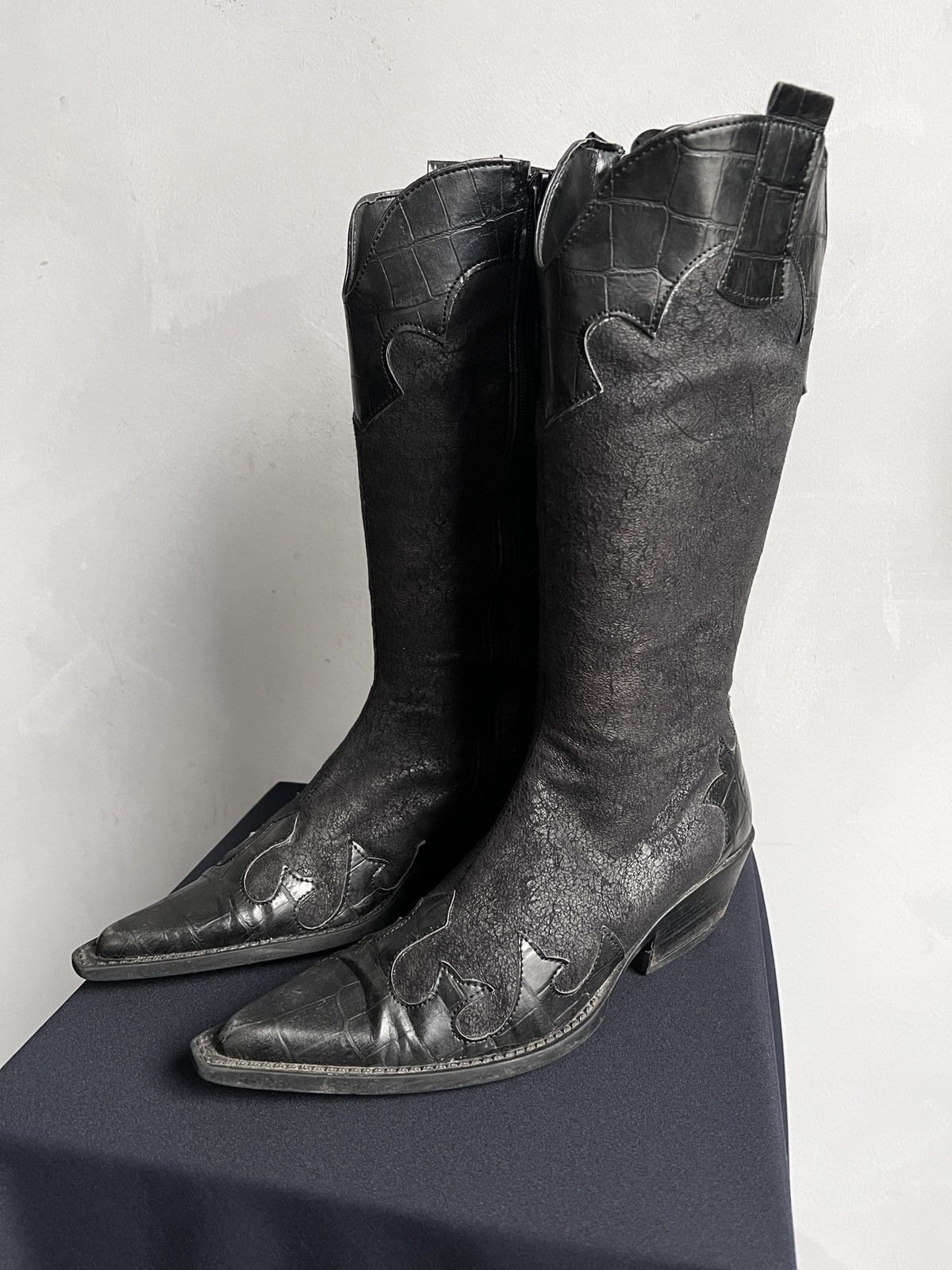 Western Rise Cowboy guidi style y2k boots Vintage Wester Grunge style Size US 7 / IT 37 - 1 Thumbnail