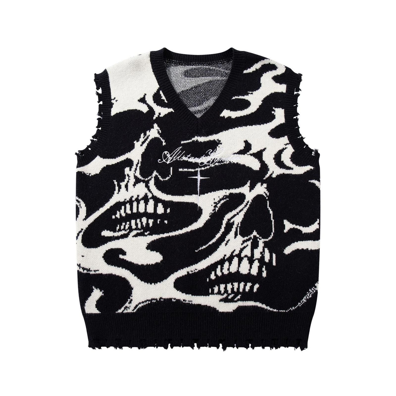 Other Skull Pattern Knit Vest, Sleeveless Sweater Size US M / EU 48-50 / 2 - 1 Thumbnail