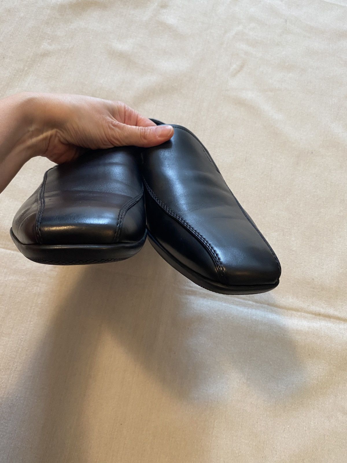 Prada Prada Linea Rossa Black Leather Rubber Sole Loafers Size 11 Size US 11 / EU 44 - 7 Thumbnail