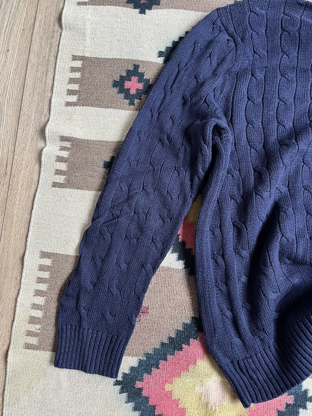 Polo Ralph Lauren Polo Ralph Lauren Men Navy Cable Knit Cotton Sweater Size US XL / EU 56 / 4 - 14 Thumbnail
