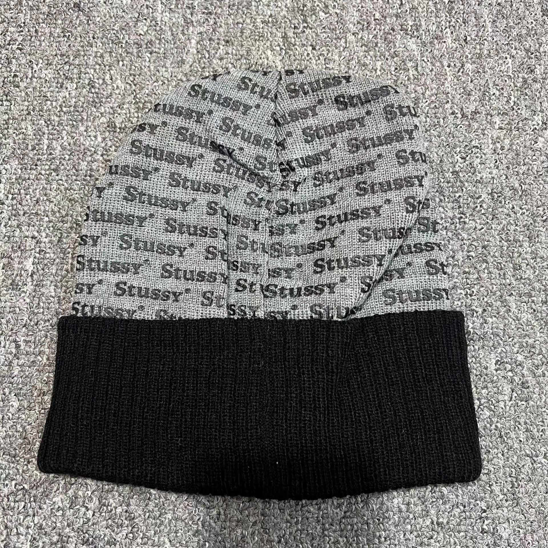 Stussy Stussy All-Over Logo Print Knit Beanie Q7 Size ONE SIZE - 6 Thumbnail