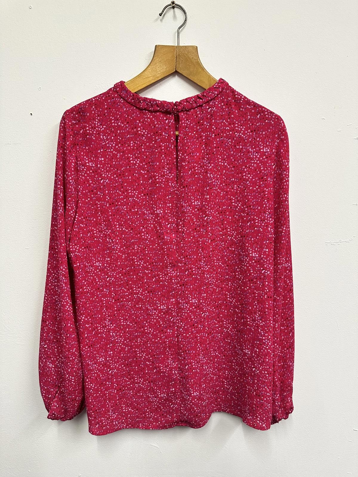 Other Hobbs Women's Long Sleeve Pink Patterned Blouse Size L / US 10 / IT 46 - 2 Thumbnail