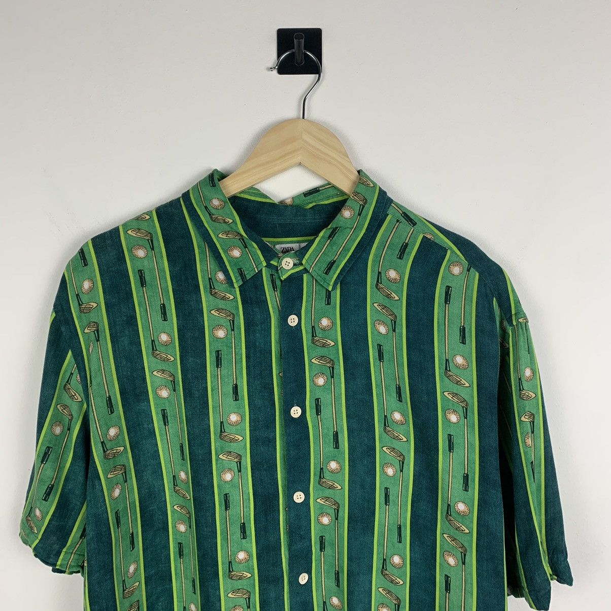 Zara Zara Hawaiian Crazy Golf Shirt Multicolor Old Money Style Size US XL / EU 56 / 4 - 2 Thumbnail