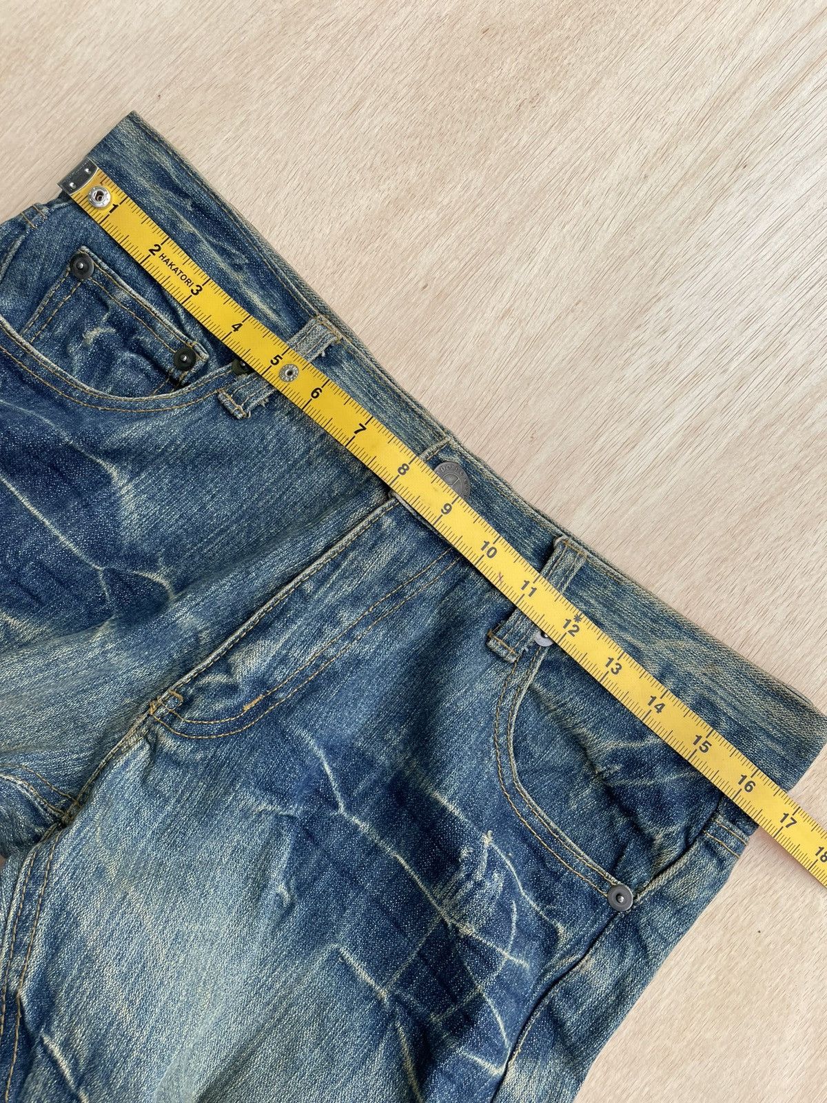If Six Was Nine × Japanese Brand Distressed Denim Peace Jeans Size US 33 - 9 Thumbnail