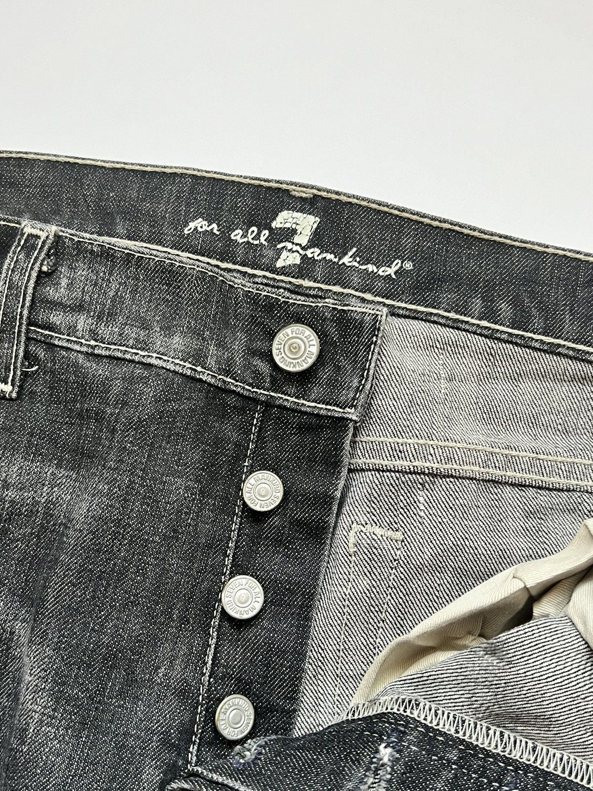 7 For All Mankind Vintage Fly Buttons 7 All Mankind Denim Size US 35 - 3 Thumbnail