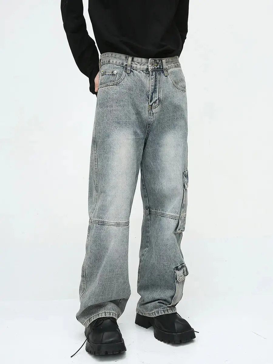 Japanese Brand Retro loose high street pocket jeans Size US 32 / EU 48 - 3 Thumbnail