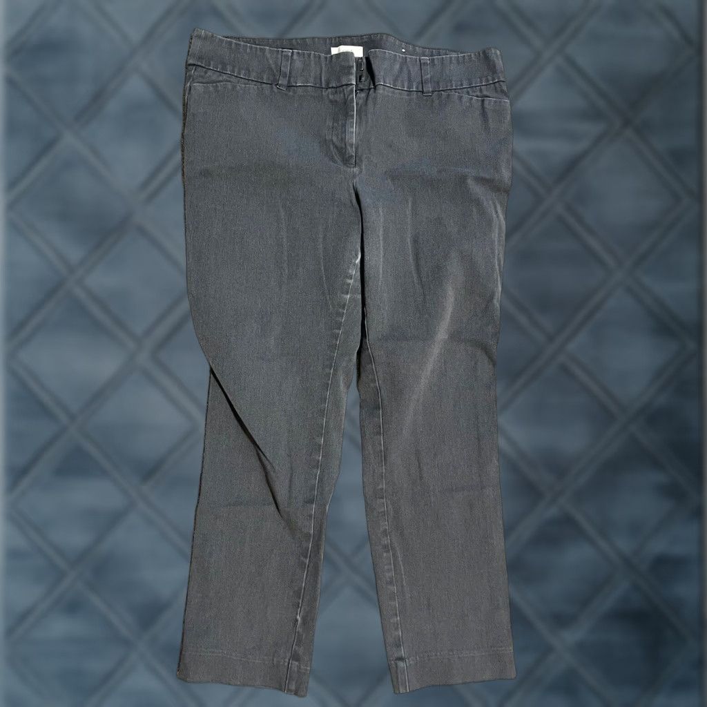 Ann Taylor Ann Taylor LOFT Modern Chino Pants 14 Gray Skinny Crop Business Casual Womens Size 36" / US 14 / IT 50 - 1 Thumbnail
