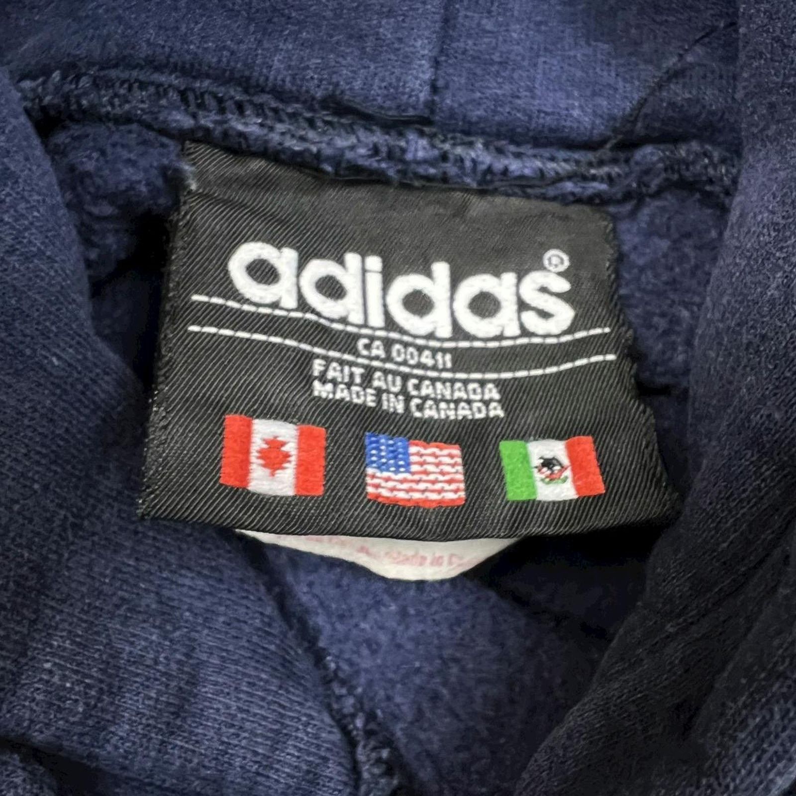Adidas × Vintage Vintage Adidas Hoodie XS Essentials 90s Hooded Sweatshirt Size XS / US 0-2 / IT 36-38 - 5 Thumbnail