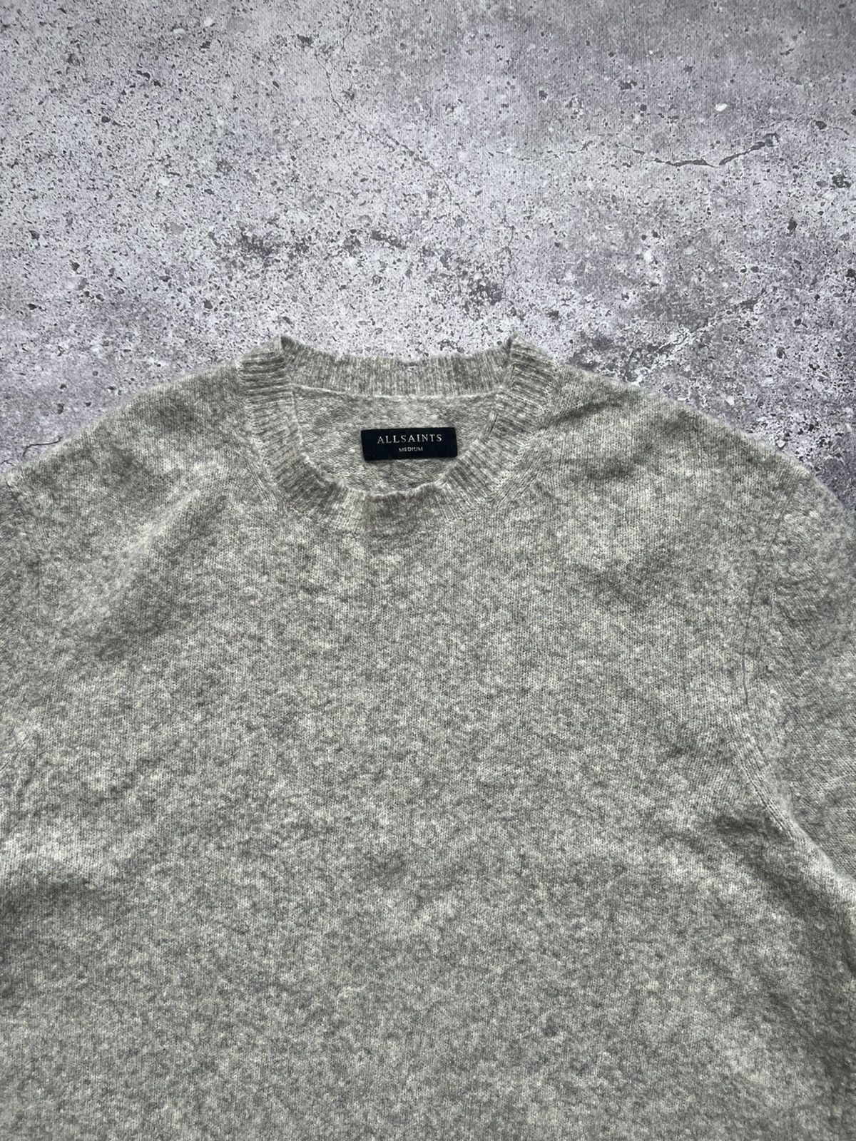 Allsaints AllSaints Wool Distressed Sweater Gray Medium Men's Size US M / EU 48-50 / 2 - 4 Thumbnail