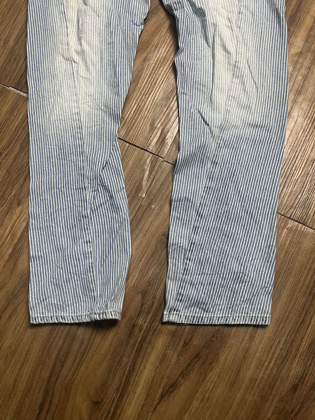 If Six Was Nine Vintage Cutie Blonde Bio-Stone Wash Pinstripe Jeans (40) Size 32" / US 10 / IT 46 - 4 Thumbnail