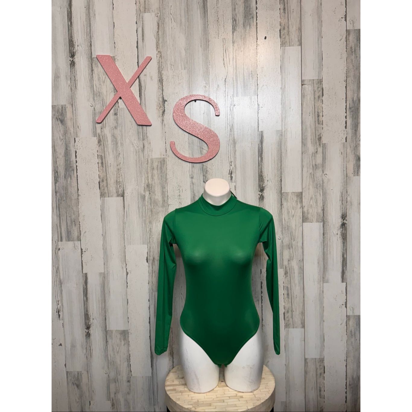 Other Prima Emerald Green High Neck Long Sleeve Bodysuit – Size XS Size XS / US 0-2 / IT 36-38 - 1 Thumbnail