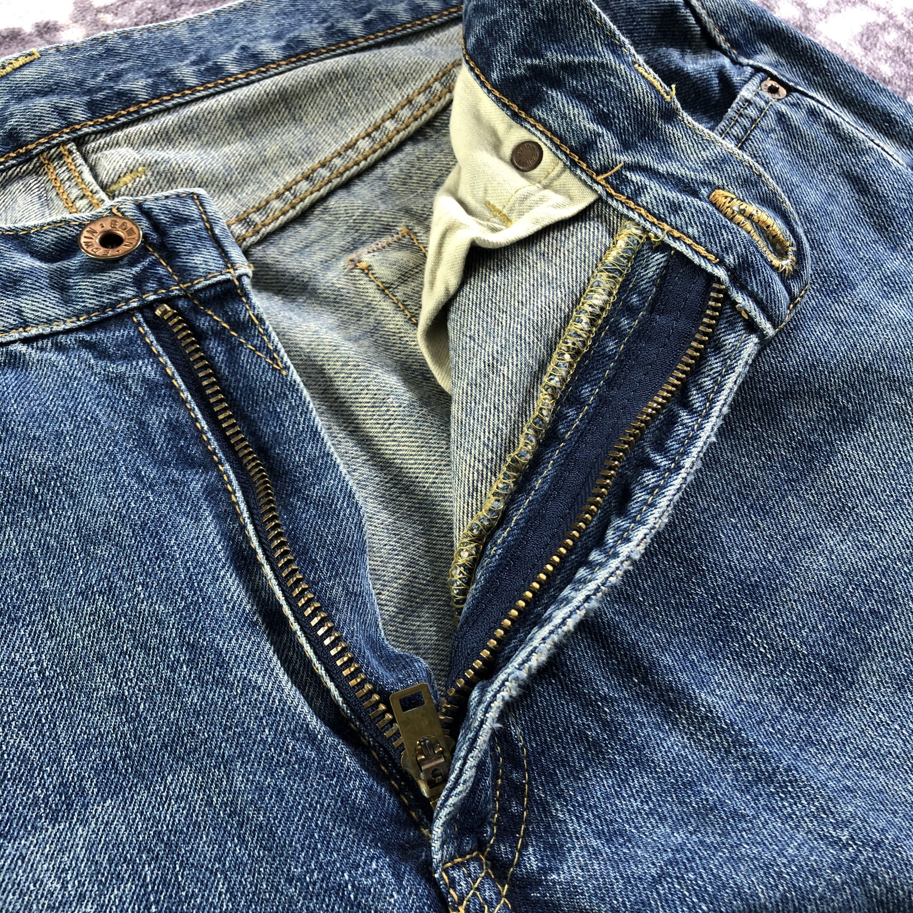 Edwin Vintage Blue Wash Edwin 505 Selvedge Jeans-JM3689 Size US 33 - 7 Thumbnail