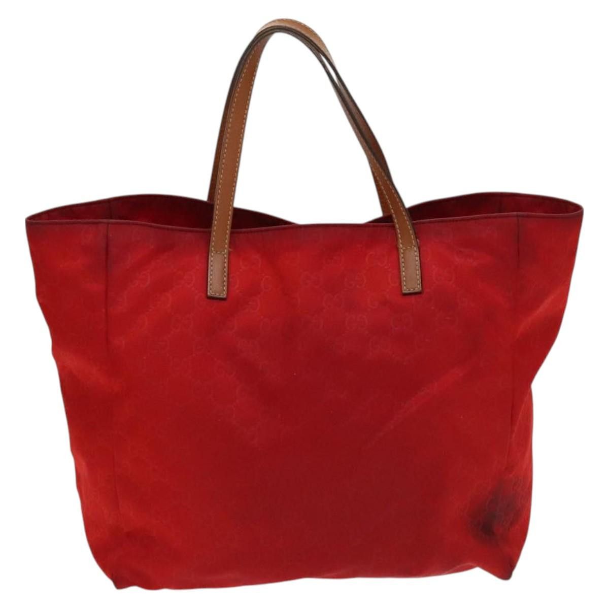 Gucci GUCCI GG Canvas Tote Bag Nylon Red Gold Size ONE SIZE - 3 Thumbnail