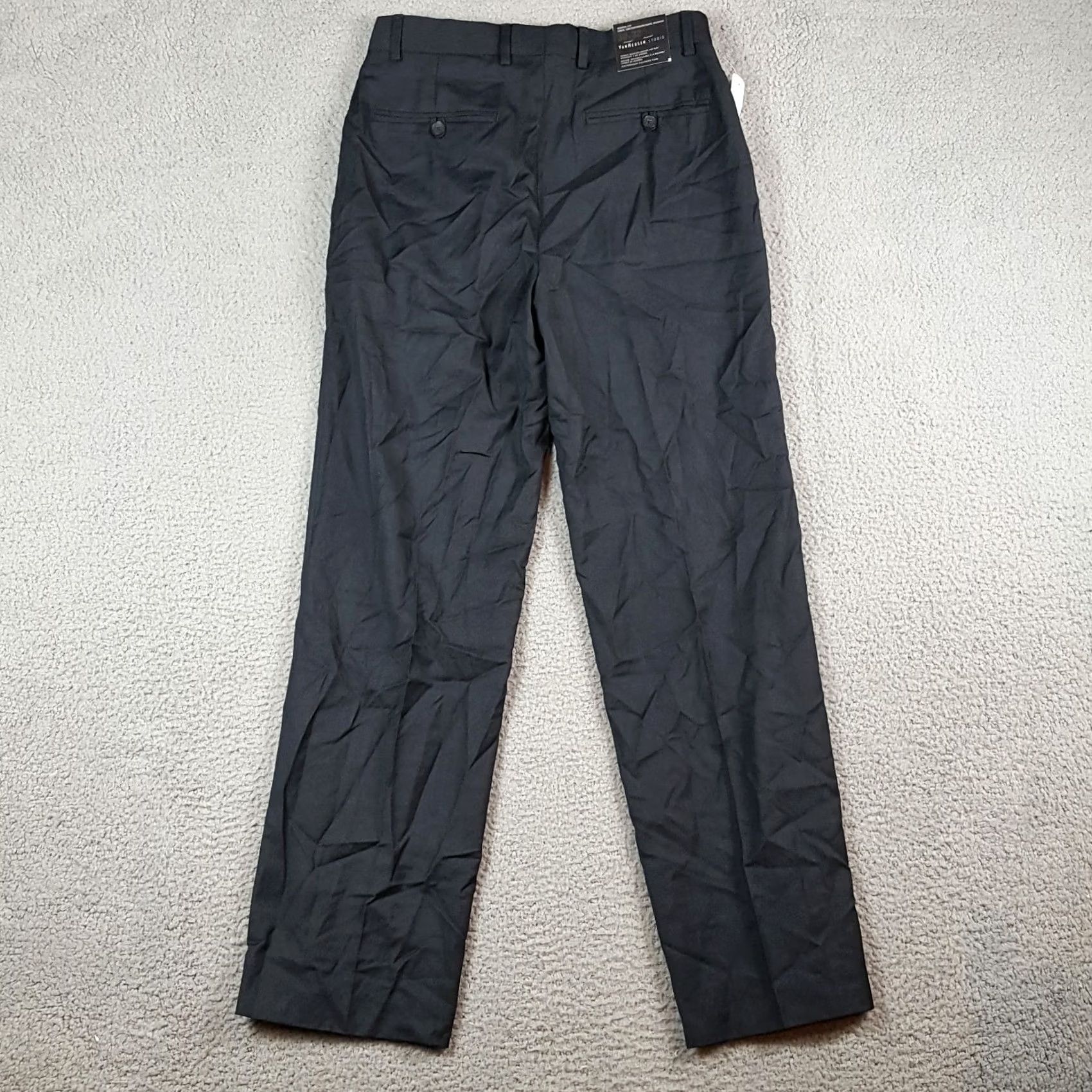 Van Heusen VINTAGE Van Heusen Dress Pants Mens Straight Roofline Gray Herringbone 30x32 Breathable Relaxed 90s Preppy 5Parks Size US 30 / EU 46 - 5 Thumbnail